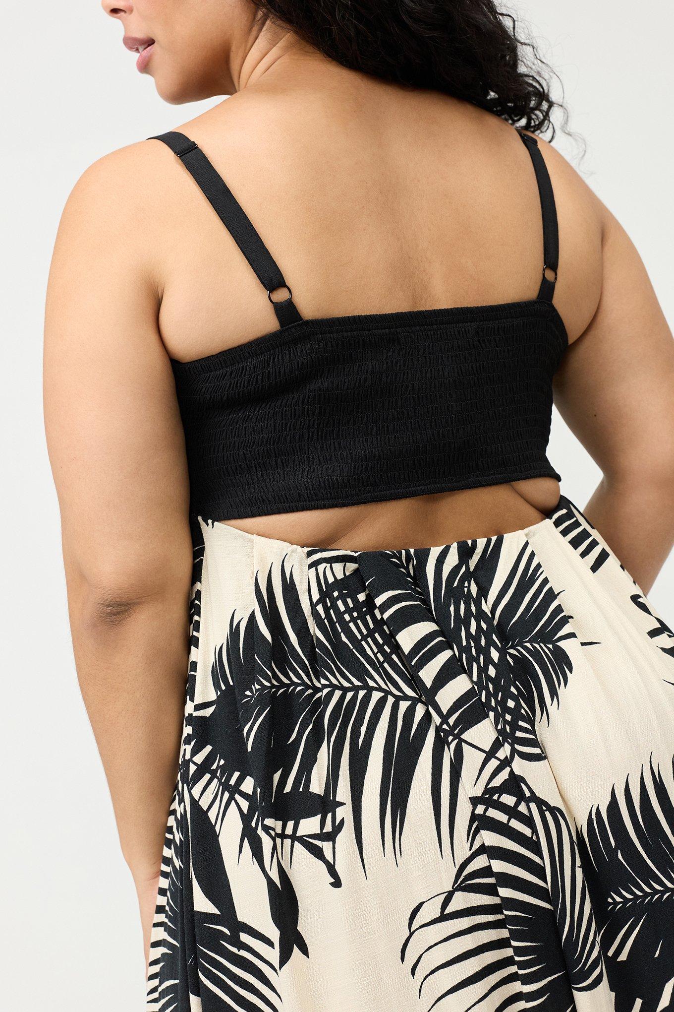 Studio Cut-Out Detail Maxi Dress, BEHIND THE LEAVES BLACK, alternate