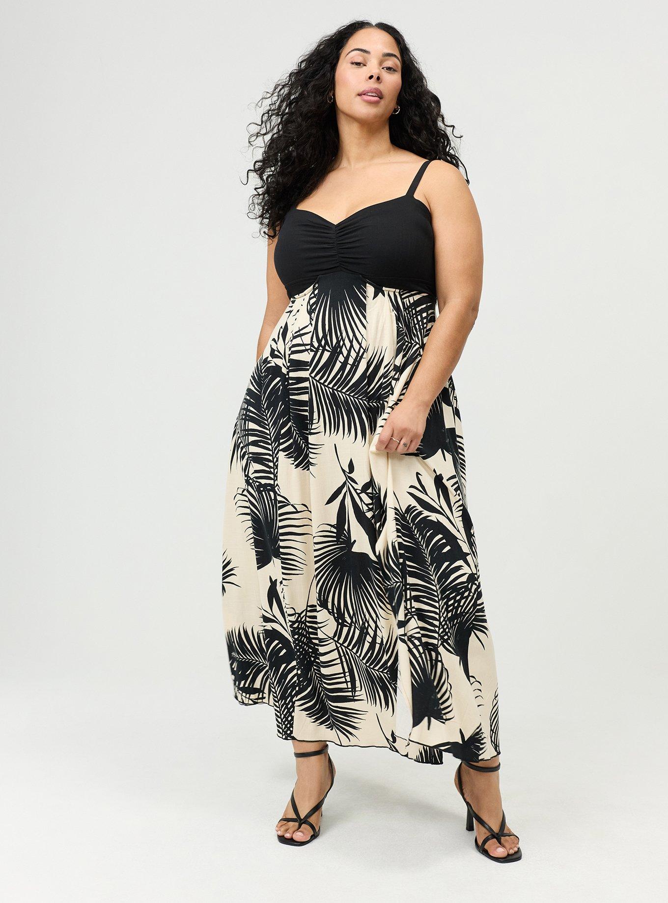Studio Cut-Out Detail Maxi Dress, BEHIND THE LEAVES BLACK, hi-res
