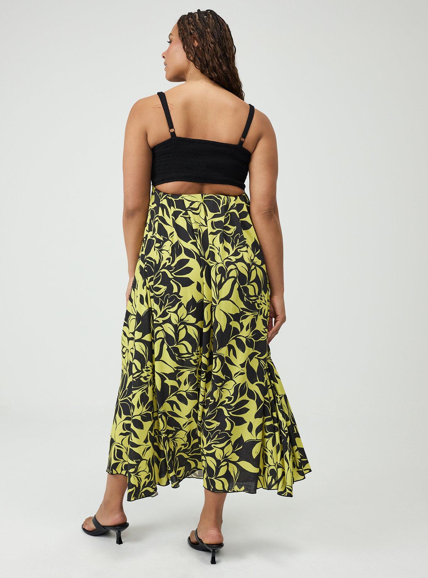Studio Cut-Out Detail Maxi Dress, SHADOW BOX FLORAL YELLOW, alternate