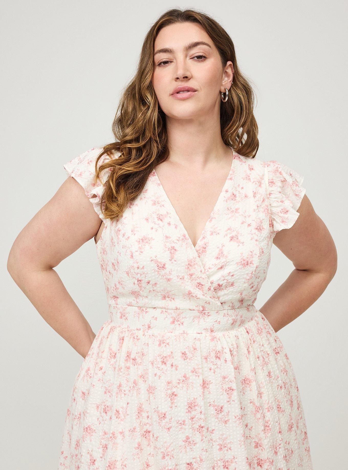 Surplice Flutter Sleeve Mini Dress, GRACE FLORAL ONAL, alternate