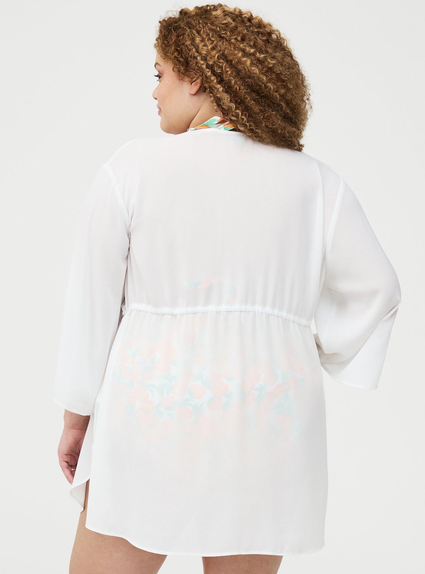 Open Front Coverup Shirt, BLANC DE BLANC, alternate