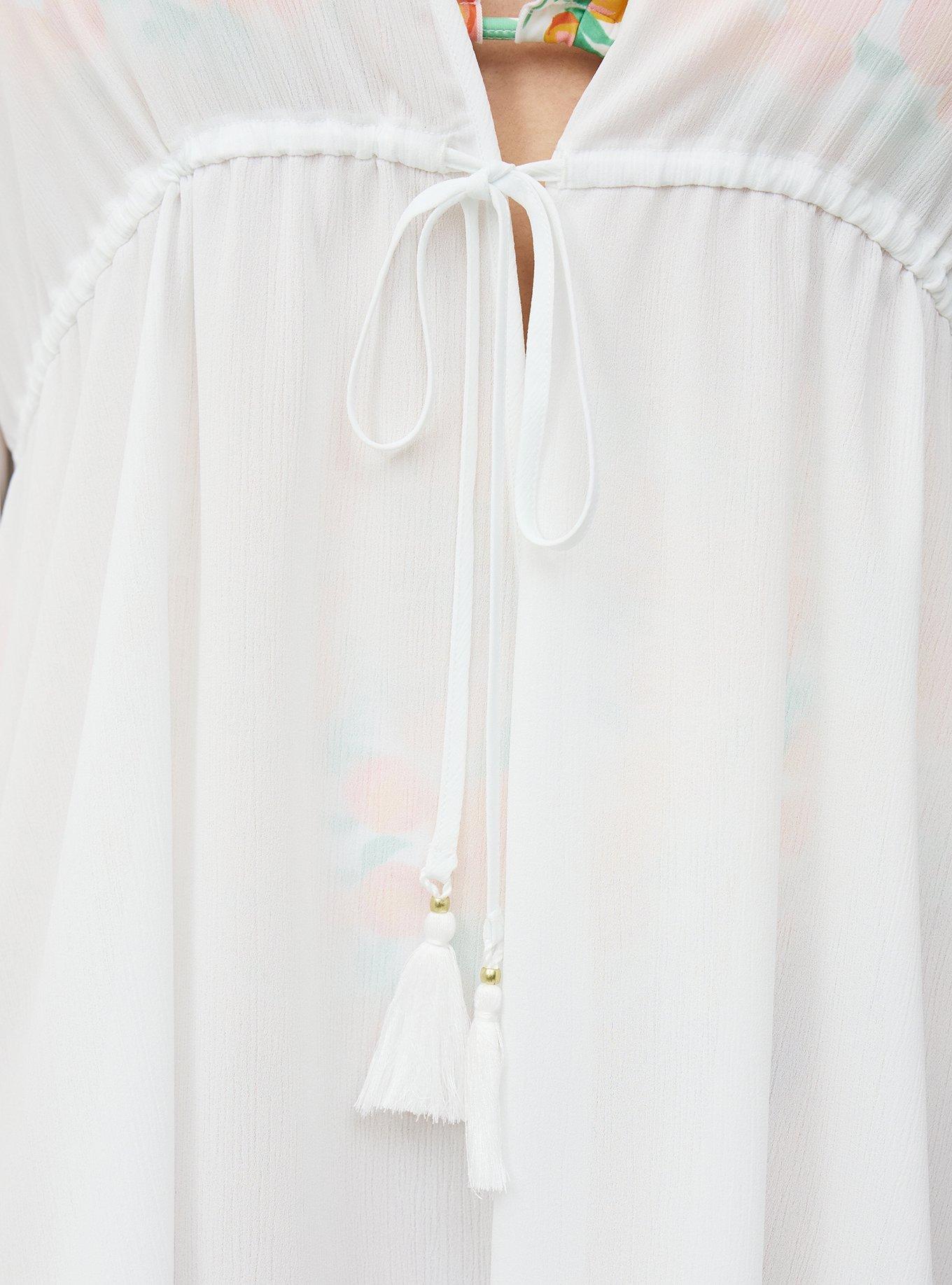 Open Front Coverup Shirt, BLANC DE BLANC, alternate