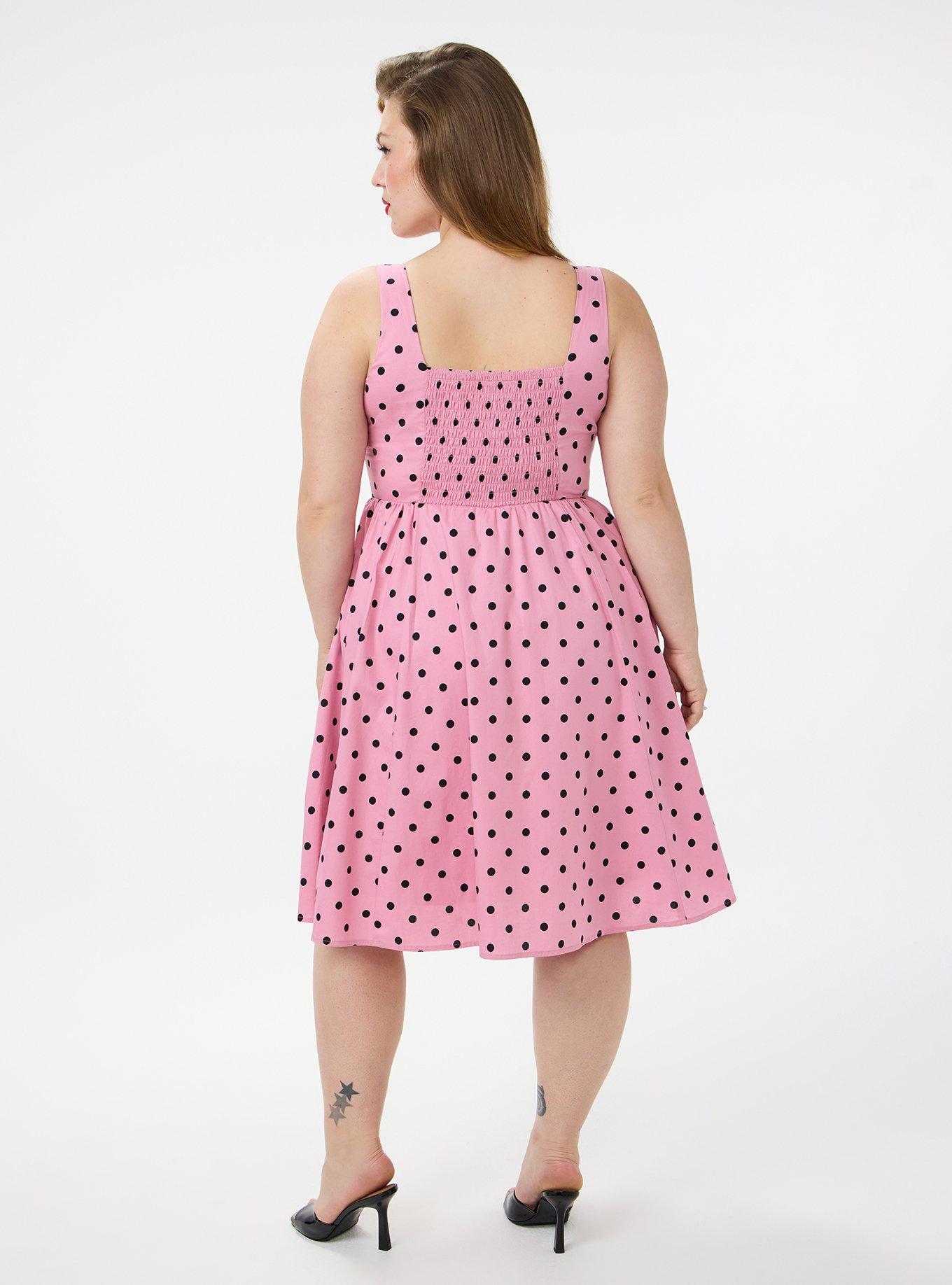 Retro Chic Belted V-Neck Swing Dress, DENNY DOT ORCHID SMOKE, alternate