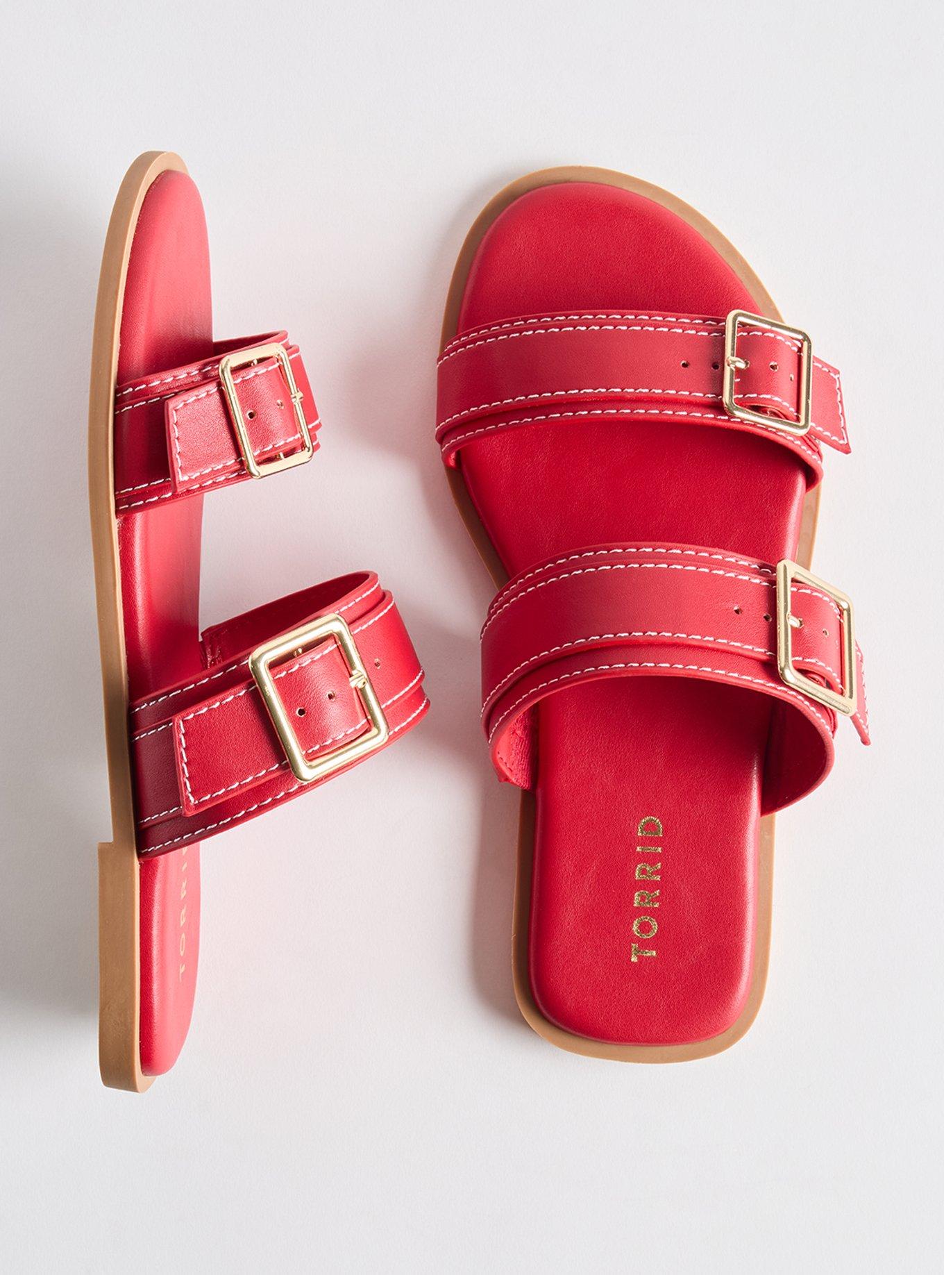 Double Strap Slide (WW), RED, hi-res
