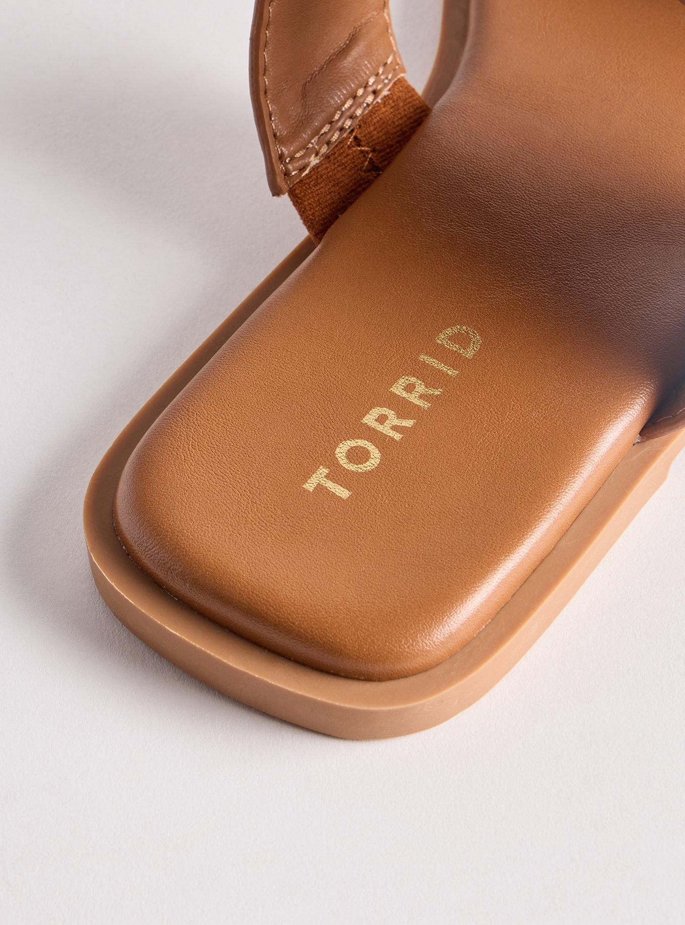 Double Strap Slide (WW), COGNAC, alternate