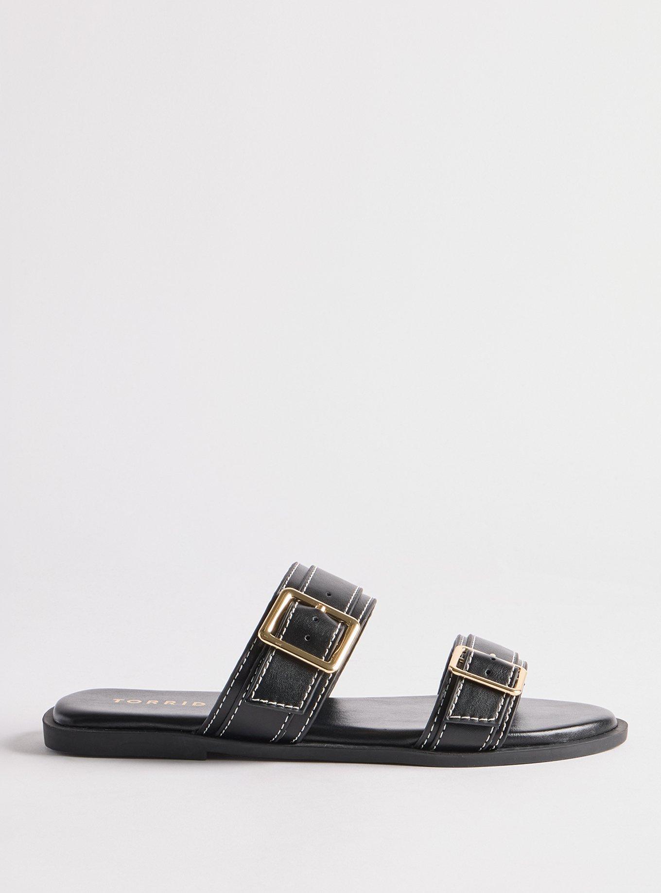 Double Strap Slide (WW), BLACK, alternate