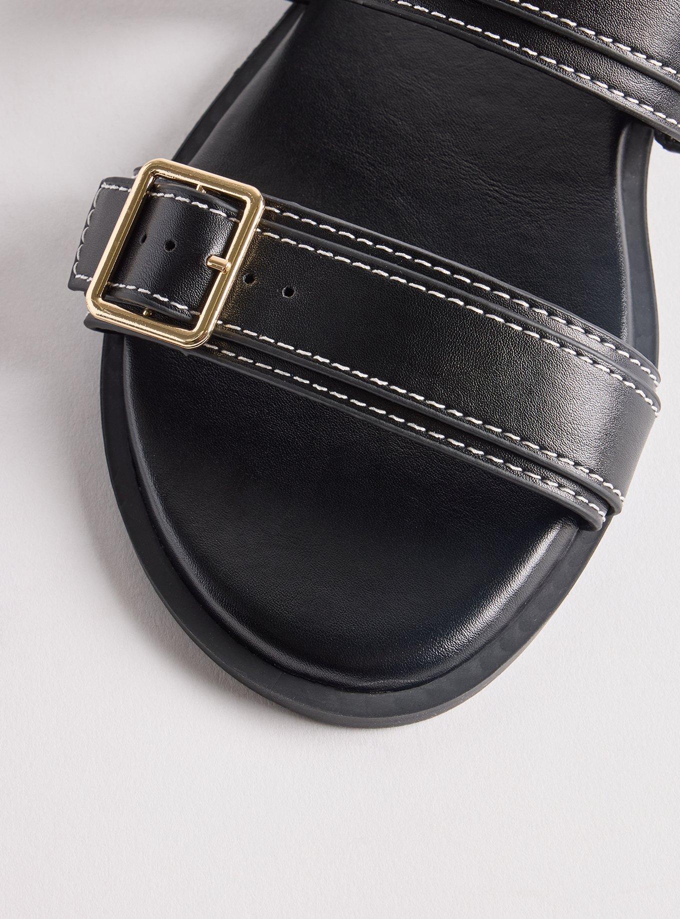 Double Strap Slide (WW), BLACK, alternate