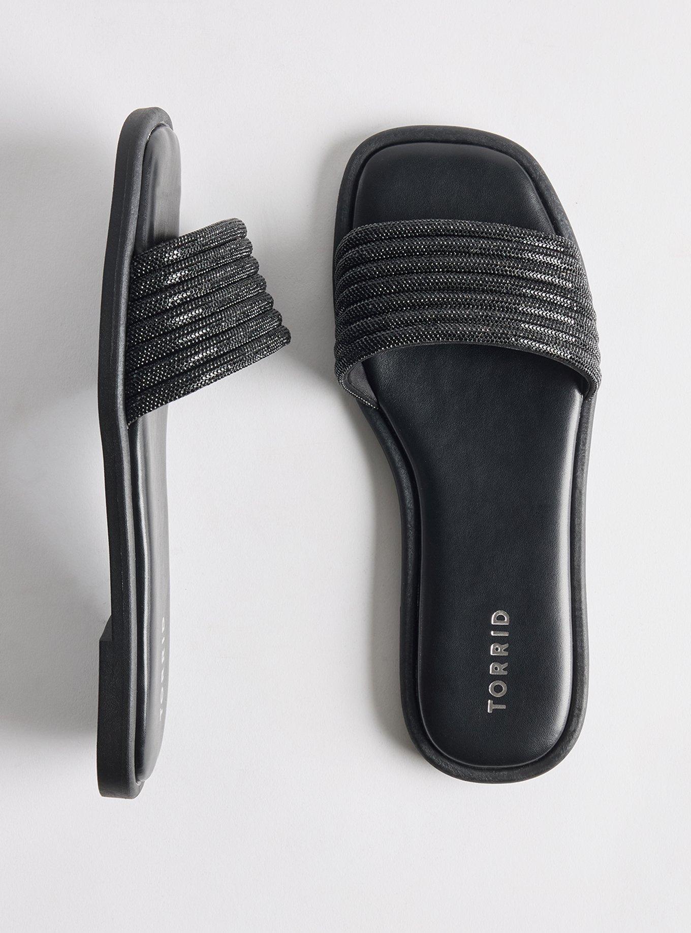 Embellished Slide (WW), BLACK, hi-res