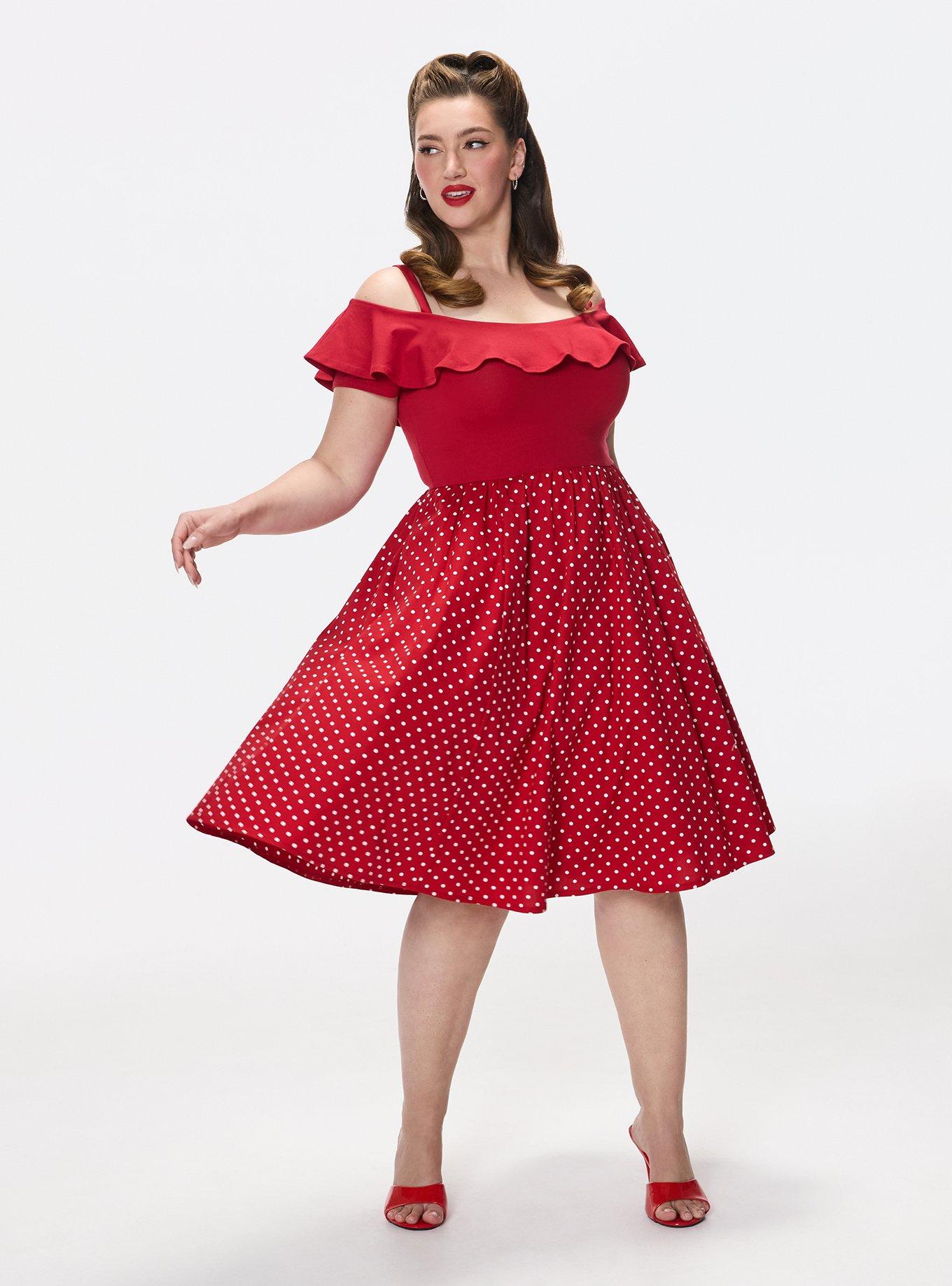 Plus Size - Retro Chic Off-Shoulder Midi Dress - Torrid