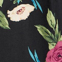 Retro Chic Off-Shoulder Midi Dress, CORRIE FLORAL BLACK, swatch