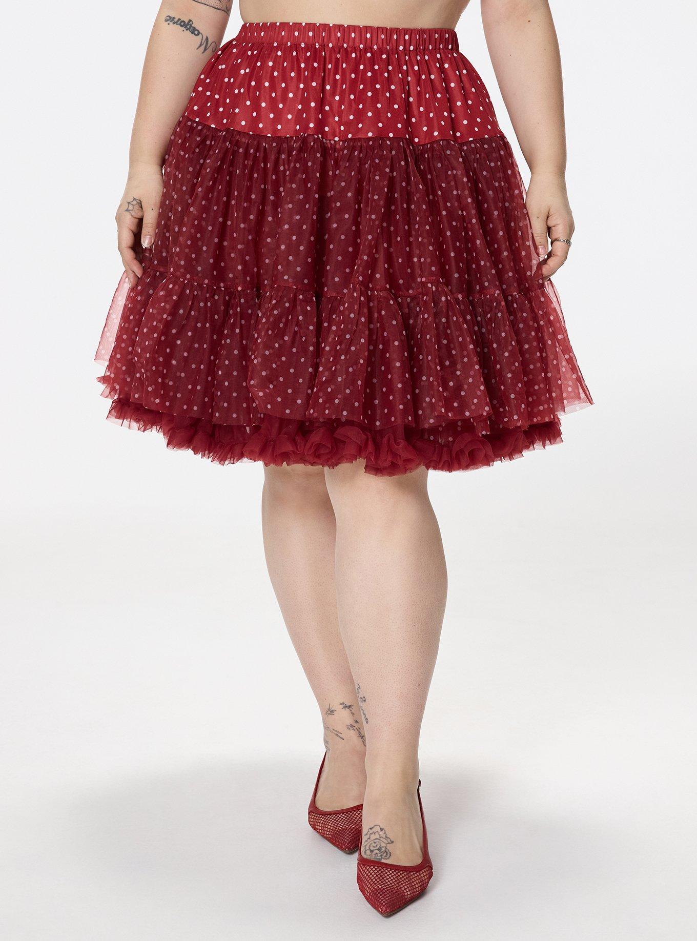 Retro Chic Crinoline Skirt, COMMIT DOT RED, alternate