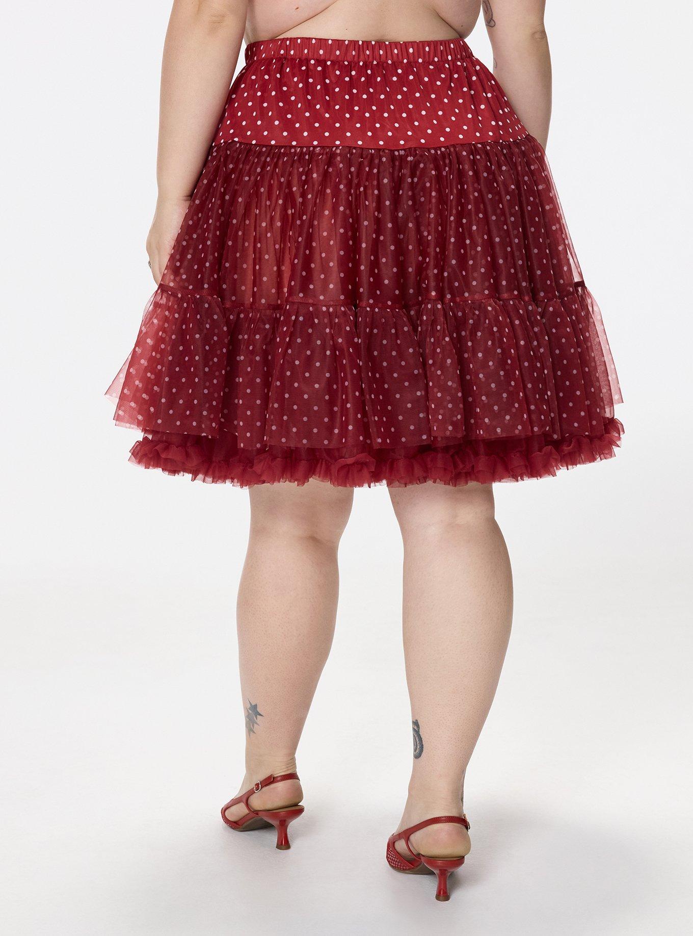 Retro Chic Crinoline Skirt, COMMIT DOT RED, alternate