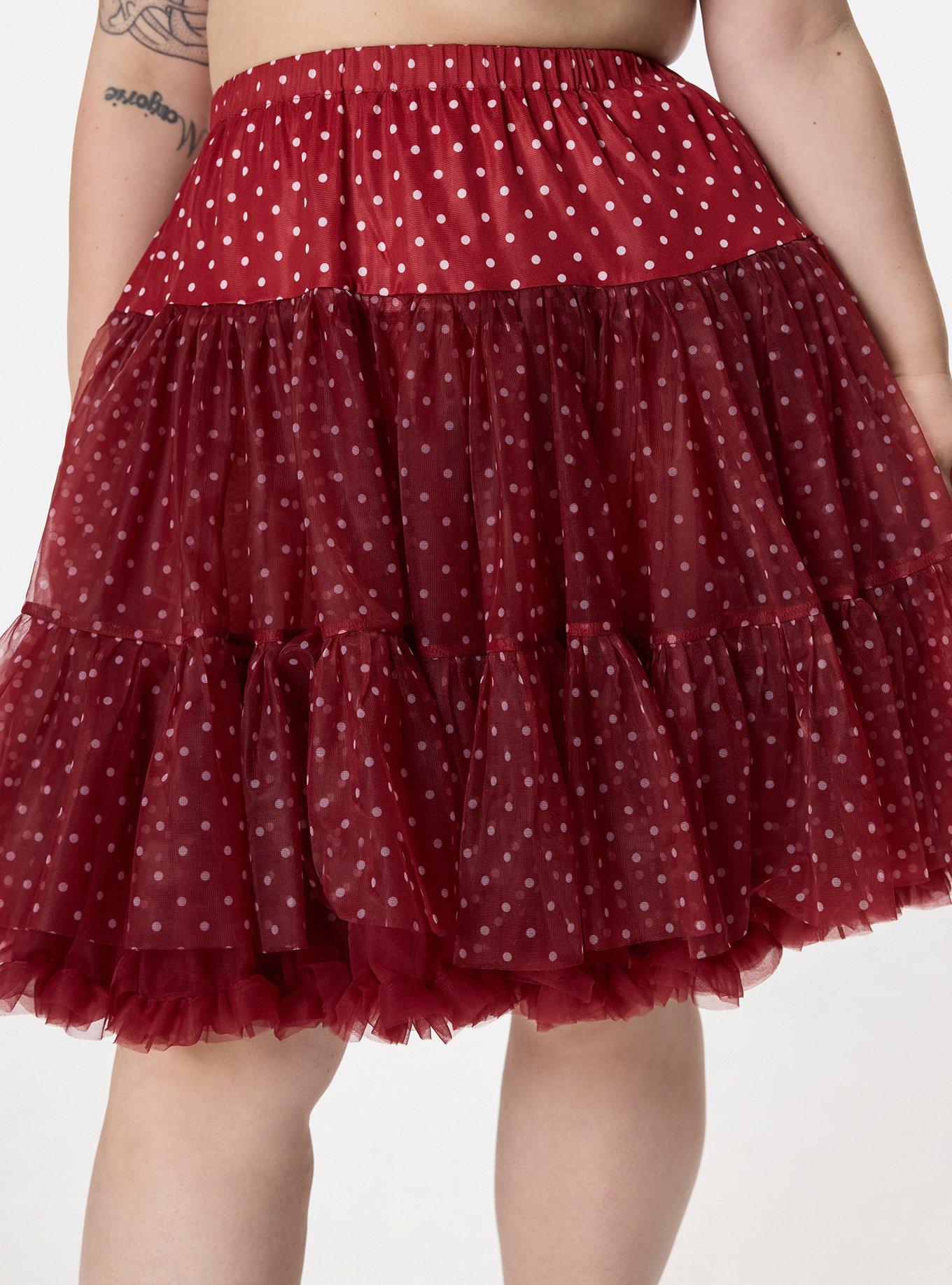 Retro Chic Crinoline Skirt, COMMIT DOT RED, alternate