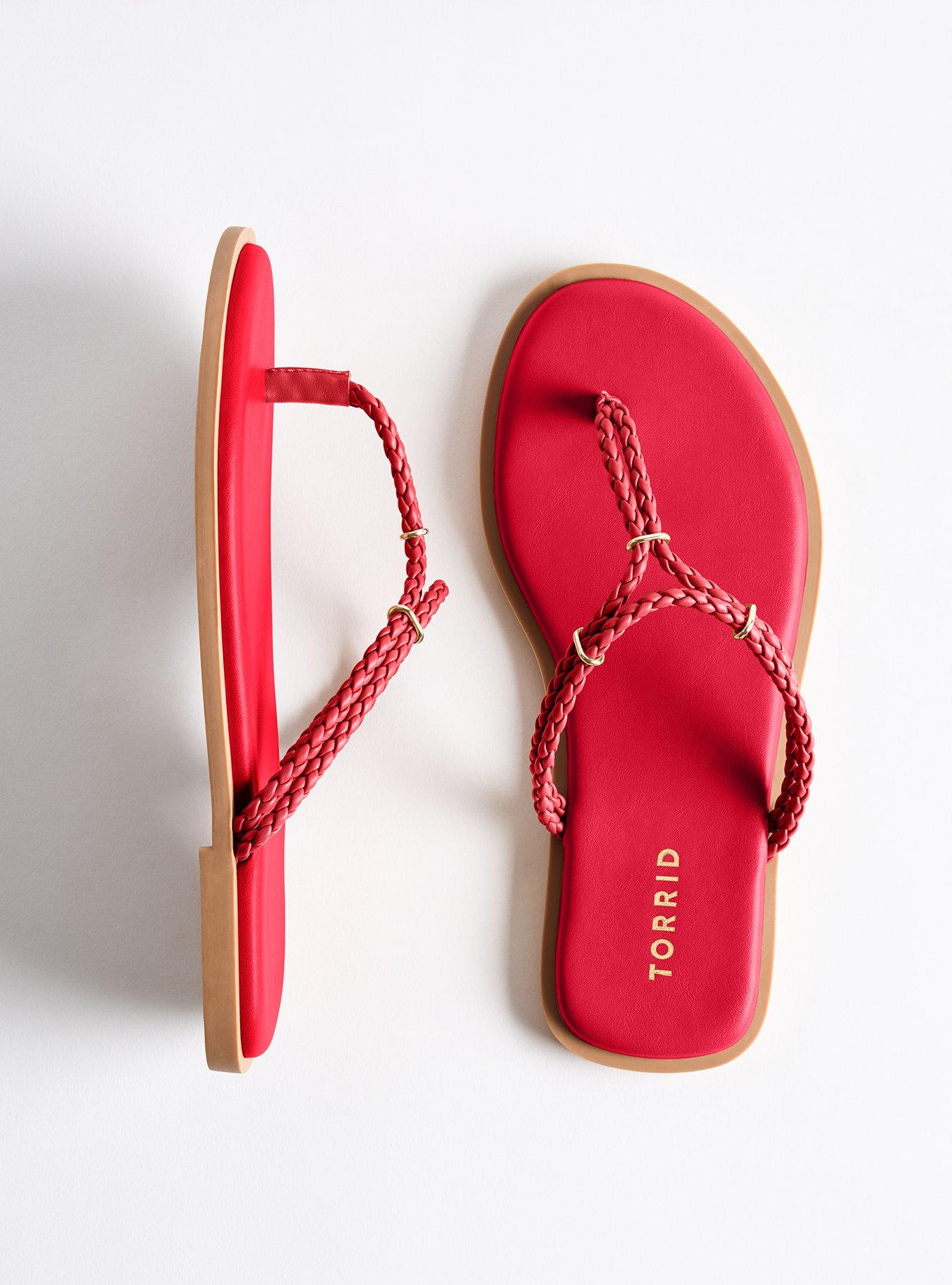 Woven Flip Flop (WW), RED, hi-res