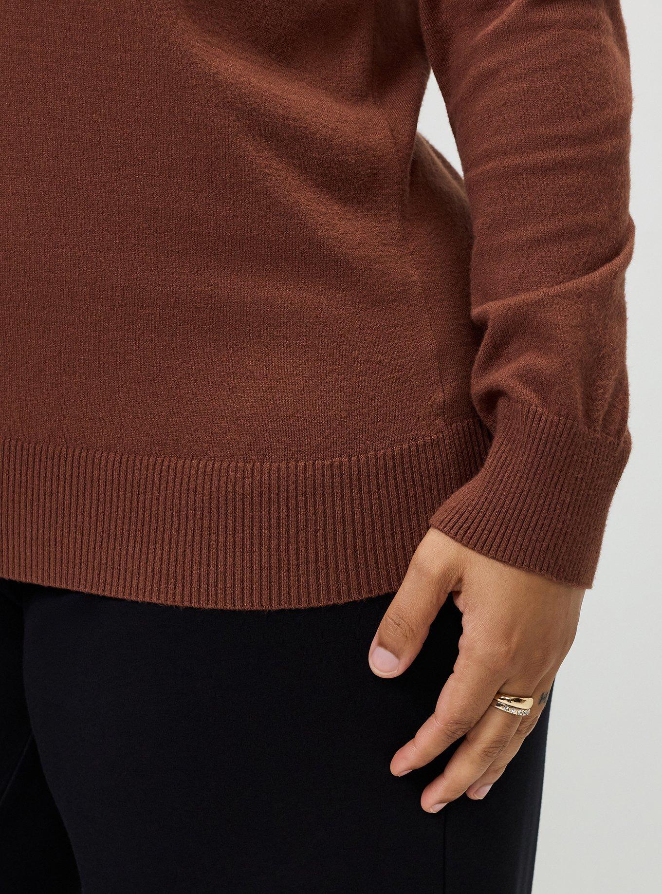 Plus Size Everyday Soft Drop Shoulder V-Neck Cardigan, CAPPUCCINO, alternate