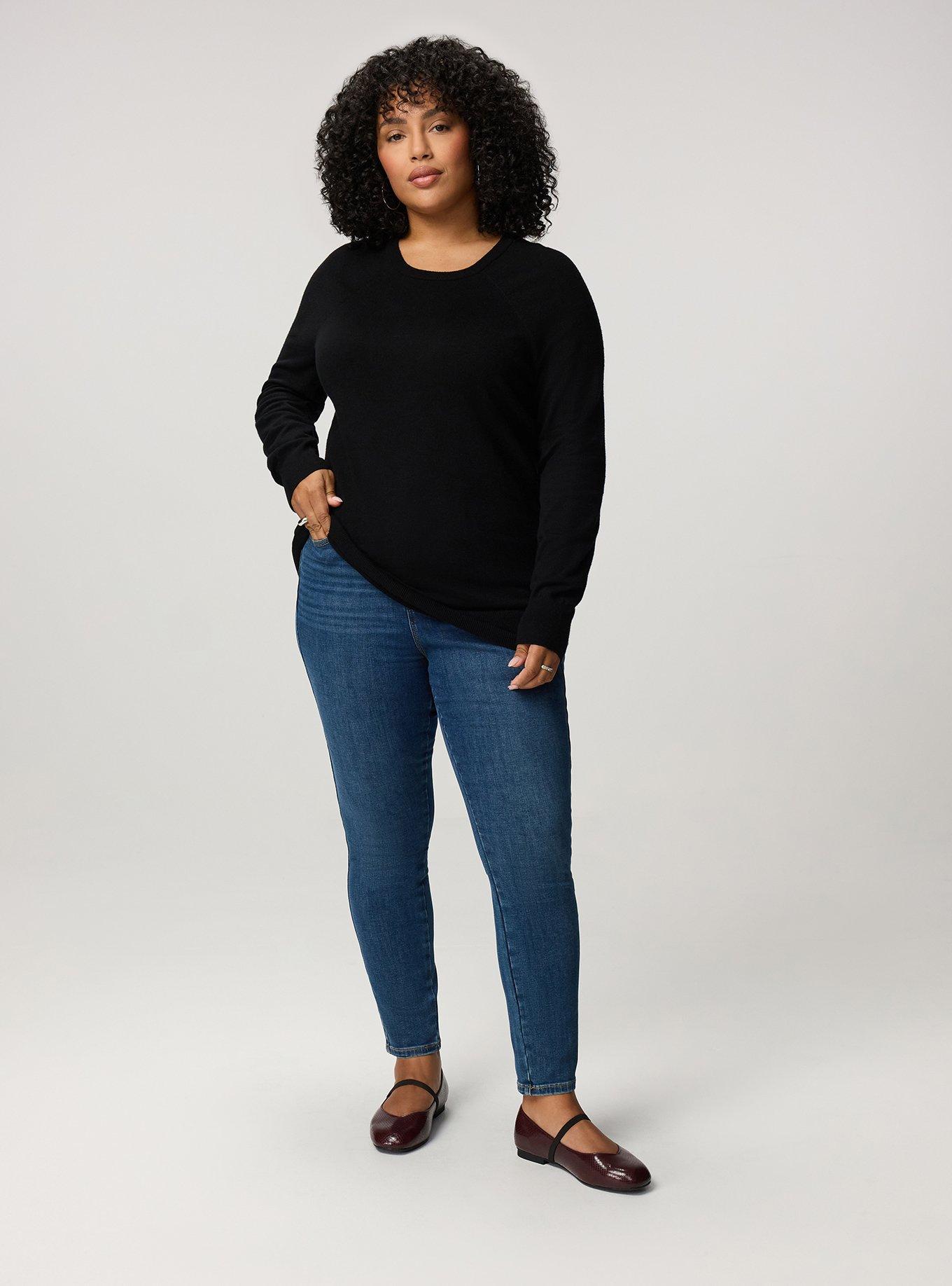 Everyday Soft Crew Pullover Sweater, DEEP BLACK, alternate