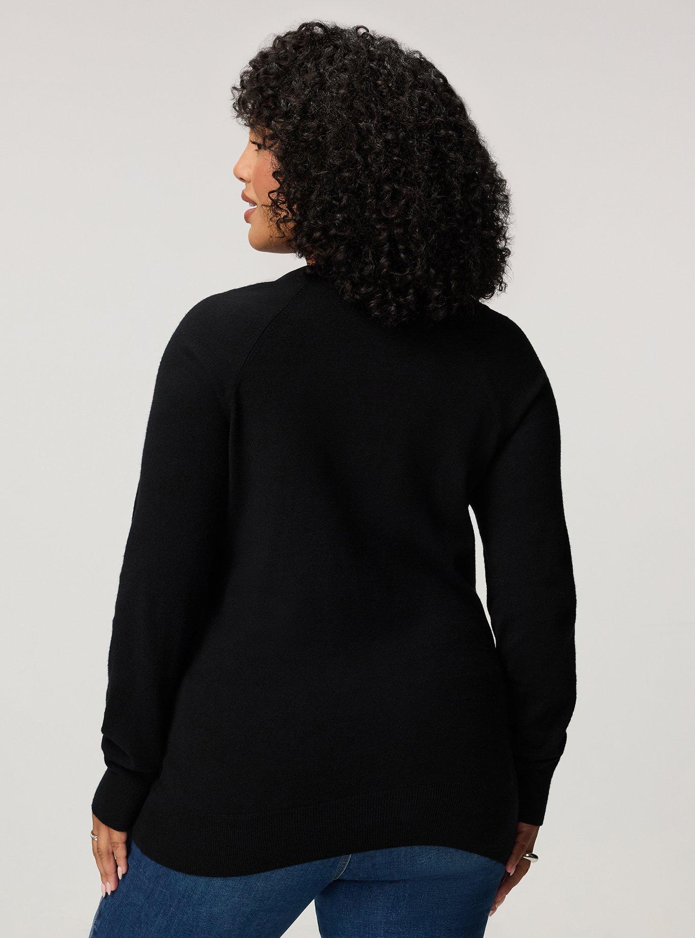 Everyday Soft Crew Pullover Sweater, DEEP BLACK, alternate