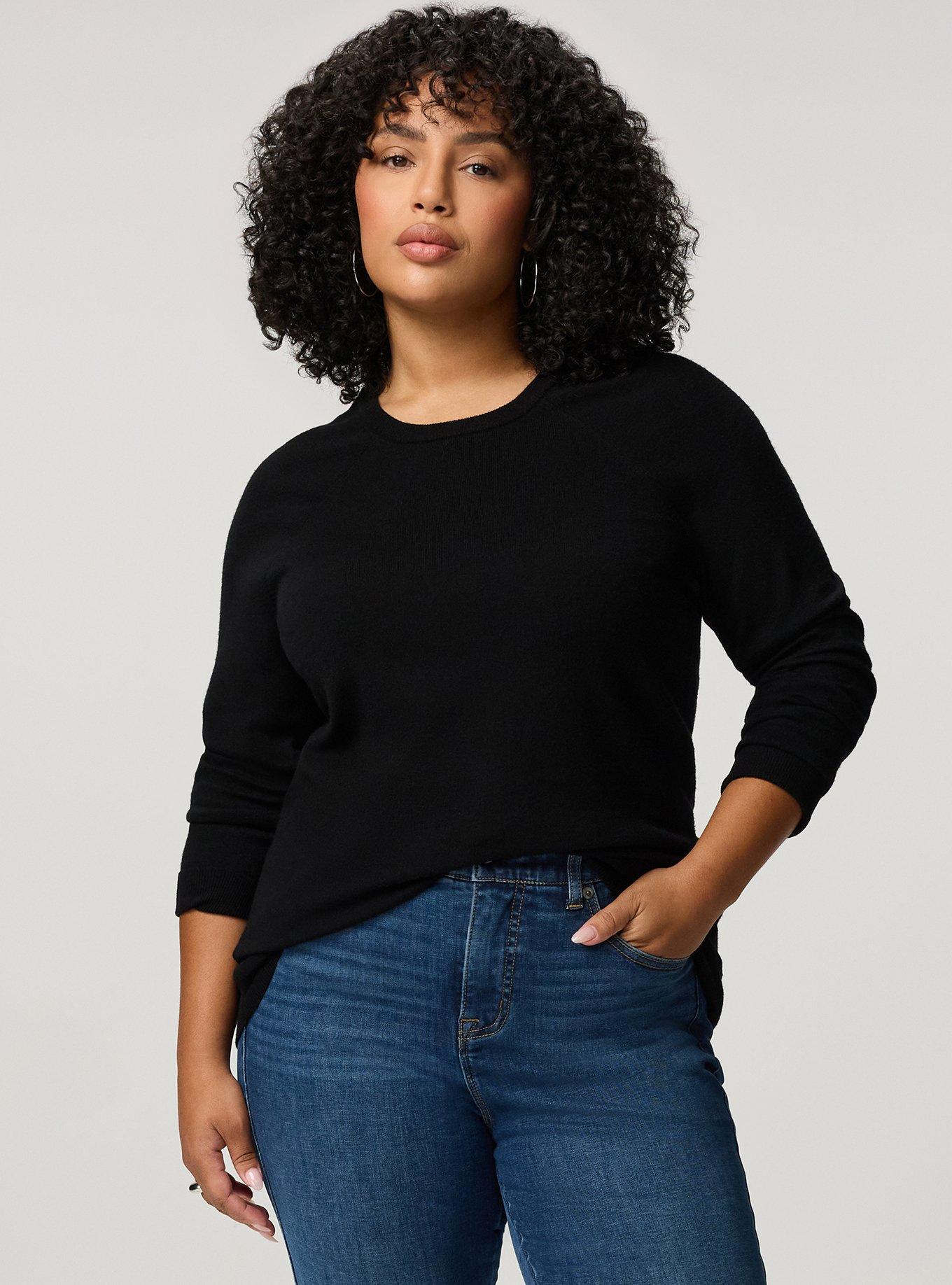Everyday Soft Crew Pullover Sweater, DEEP BLACK, alternate