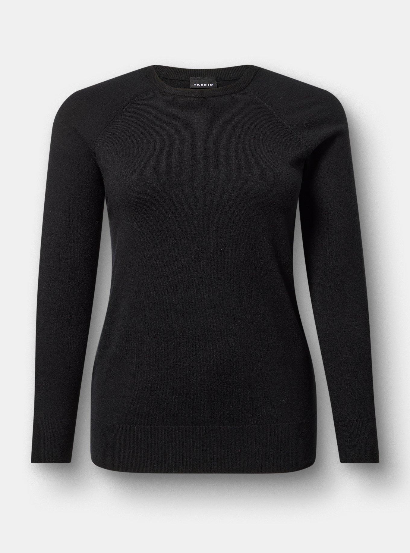 Everyday Soft Crew Pullover Sweater, DEEP BLACK, flat