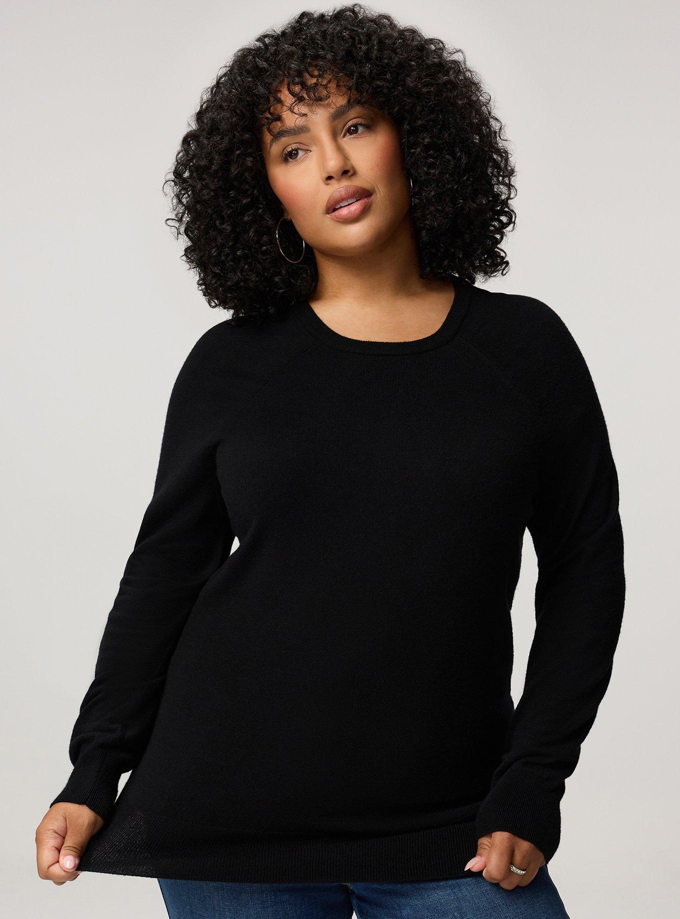 Everyday Soft Crew Pullover Sweater, DEEP BLACK, hi-res