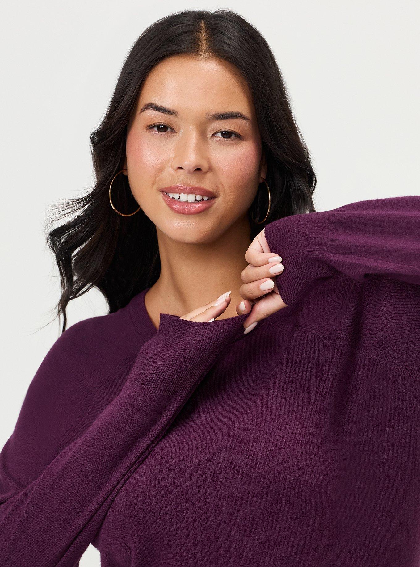 Everyday Soft Crew Pullover Sweater, POTENT PURPLE, alternate