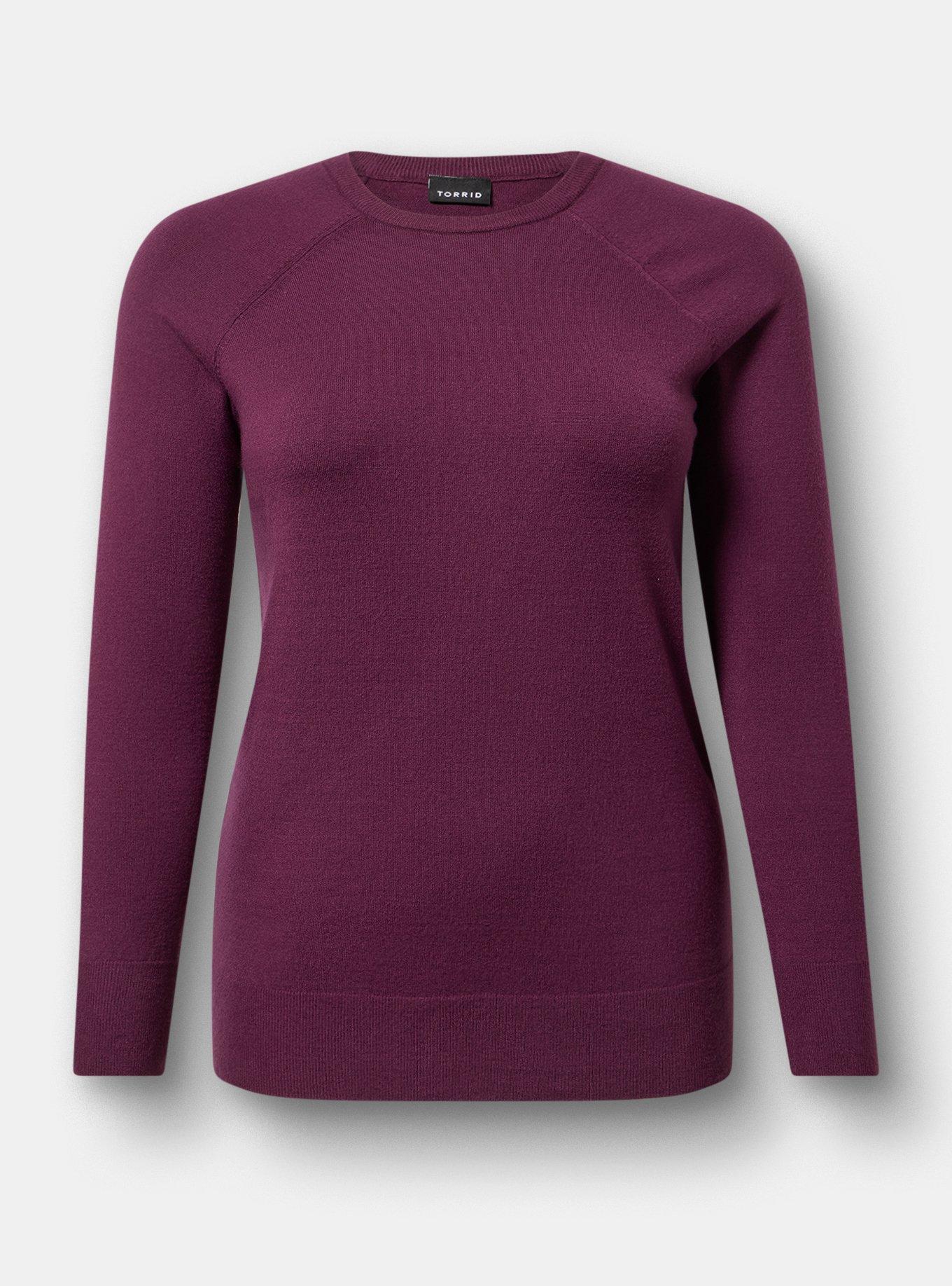 Everyday Soft Crew Pullover Sweater, POTENT PURPLE, flat