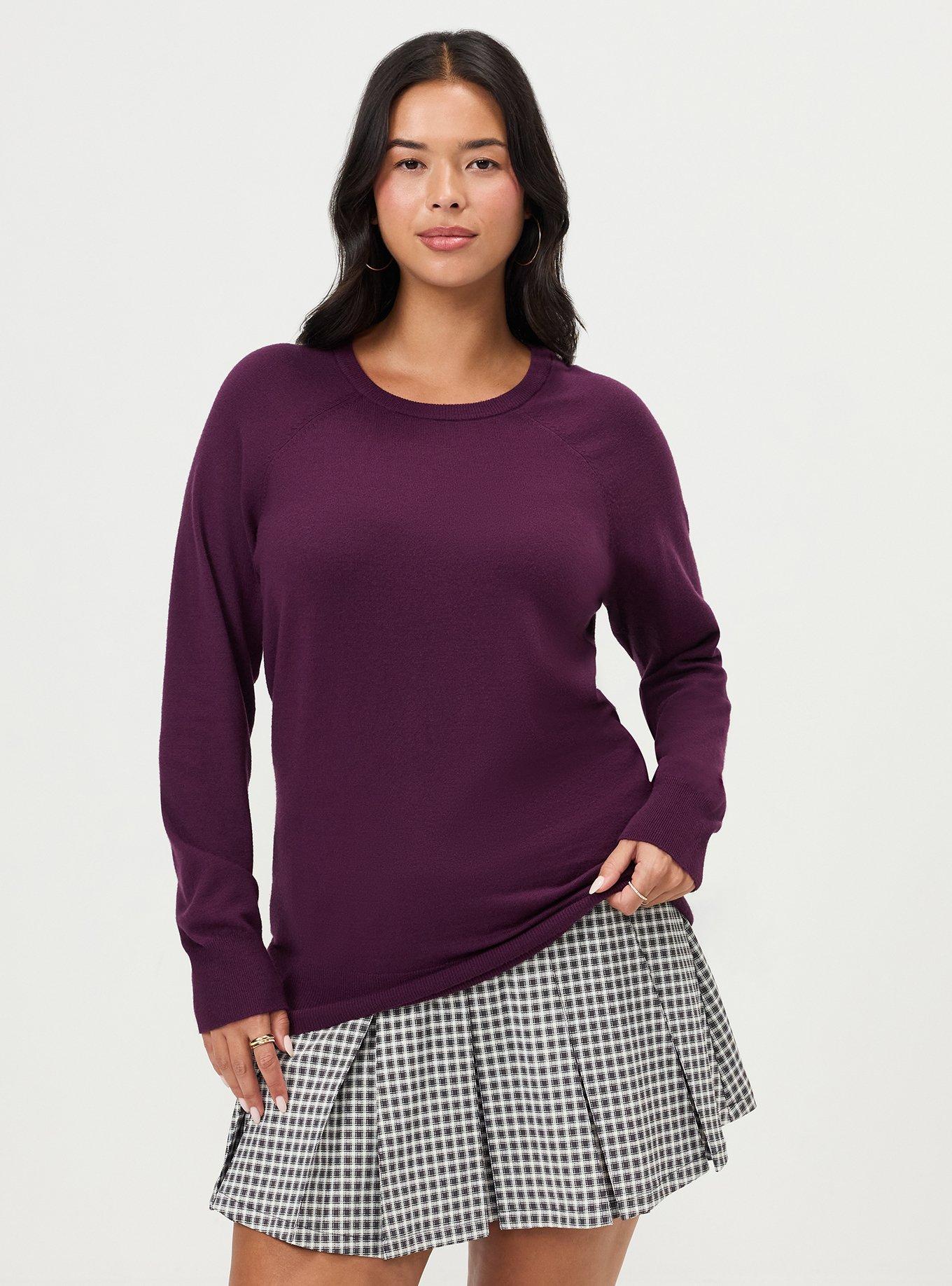 Everyday Soft Crew Pullover Sweater, POTENT PURPLE, hi-res