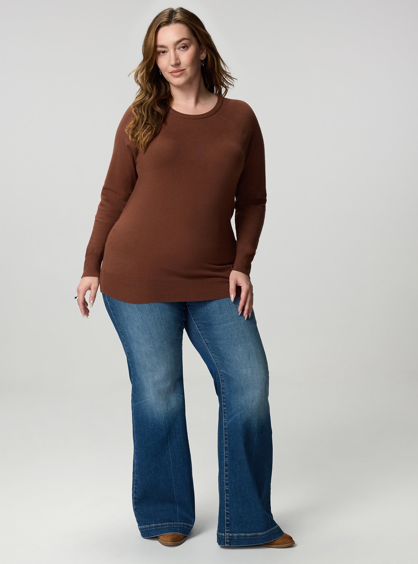 Everyday Soft Crew Pullover Sweater, CAPPUCCINO, alternate