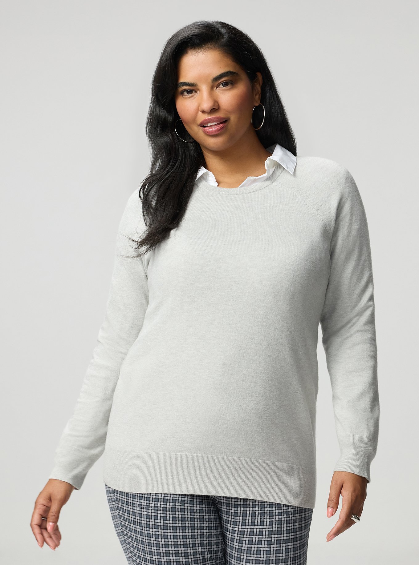 Everyday Soft Crew Pullover Sweater, LIGHTEST HEATHER GREY, alternate