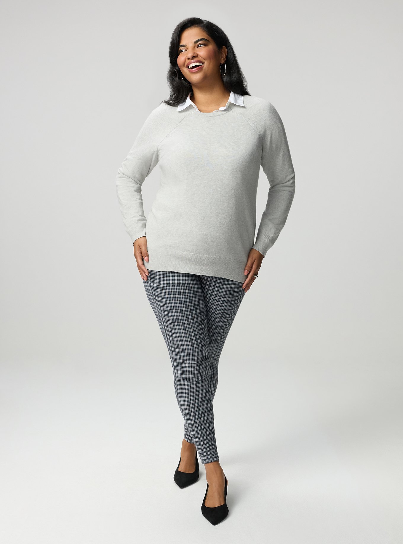 Everyday Soft Crew Pullover Sweater, LIGHTEST HEATHER GREY, hi-res