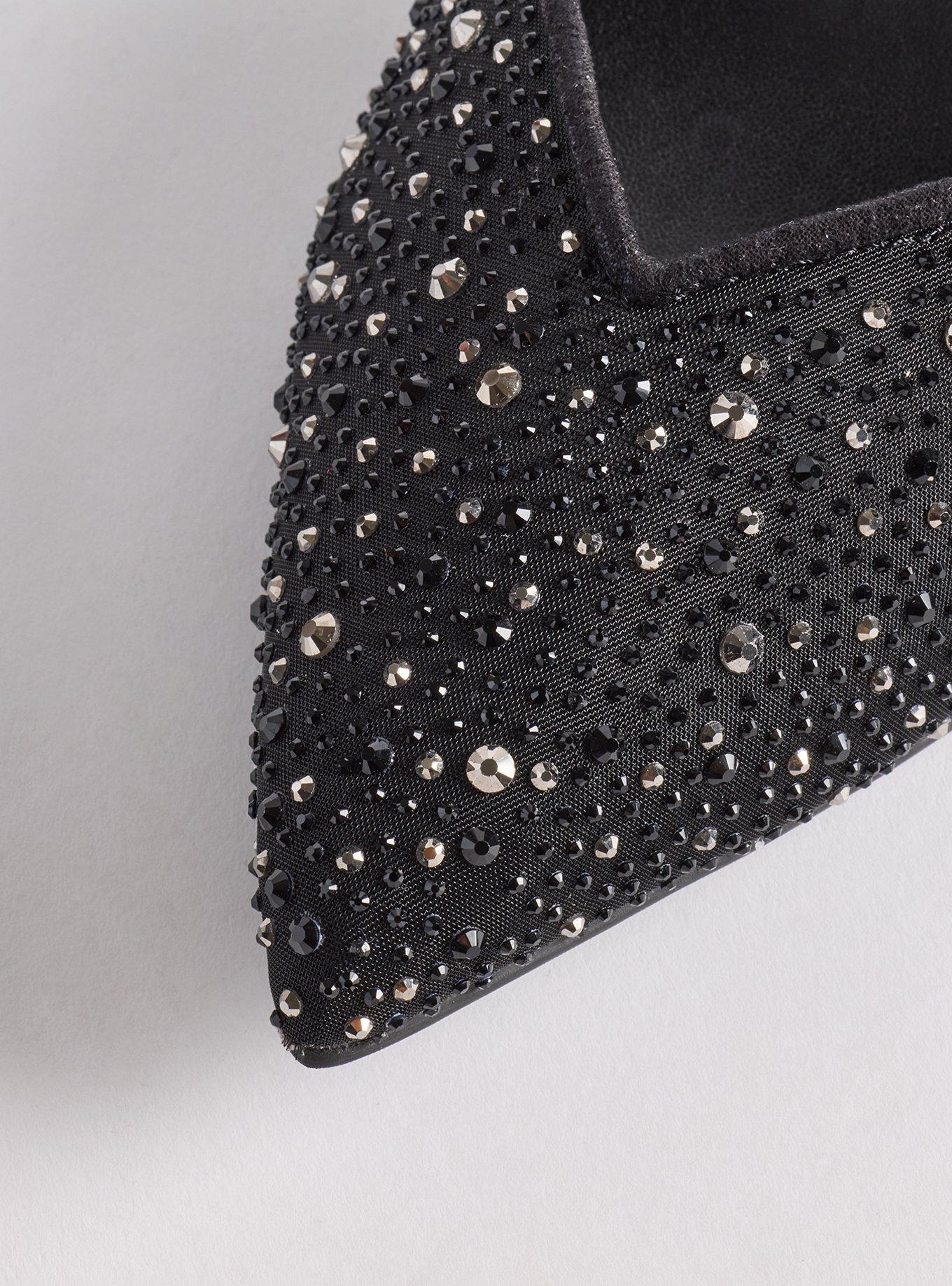 Pointed Toe Embellished Mule (WW), BLACK, alternate