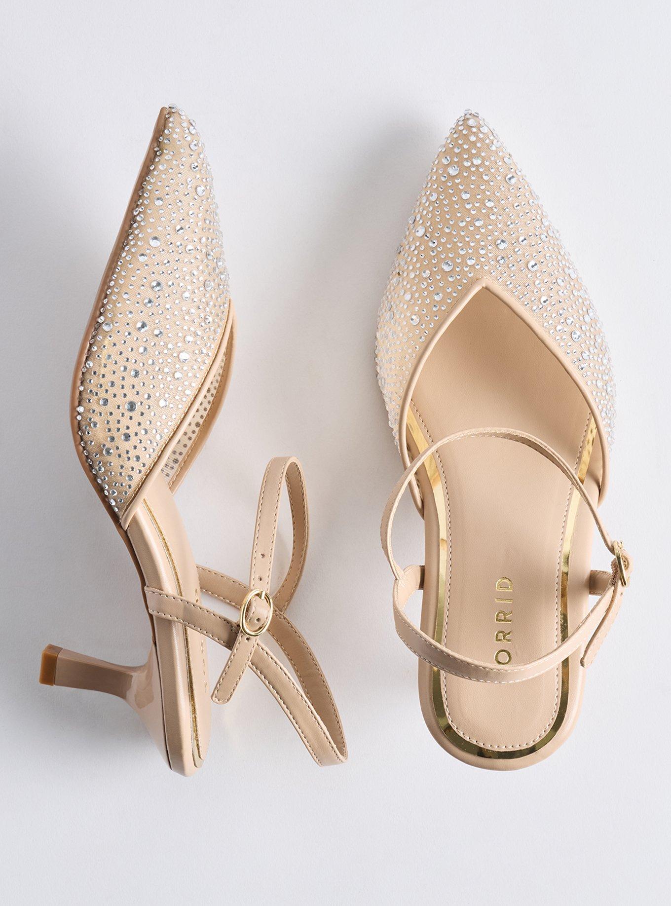 Pointed Toe Embellished Mule (WW), NUDE, hi-res