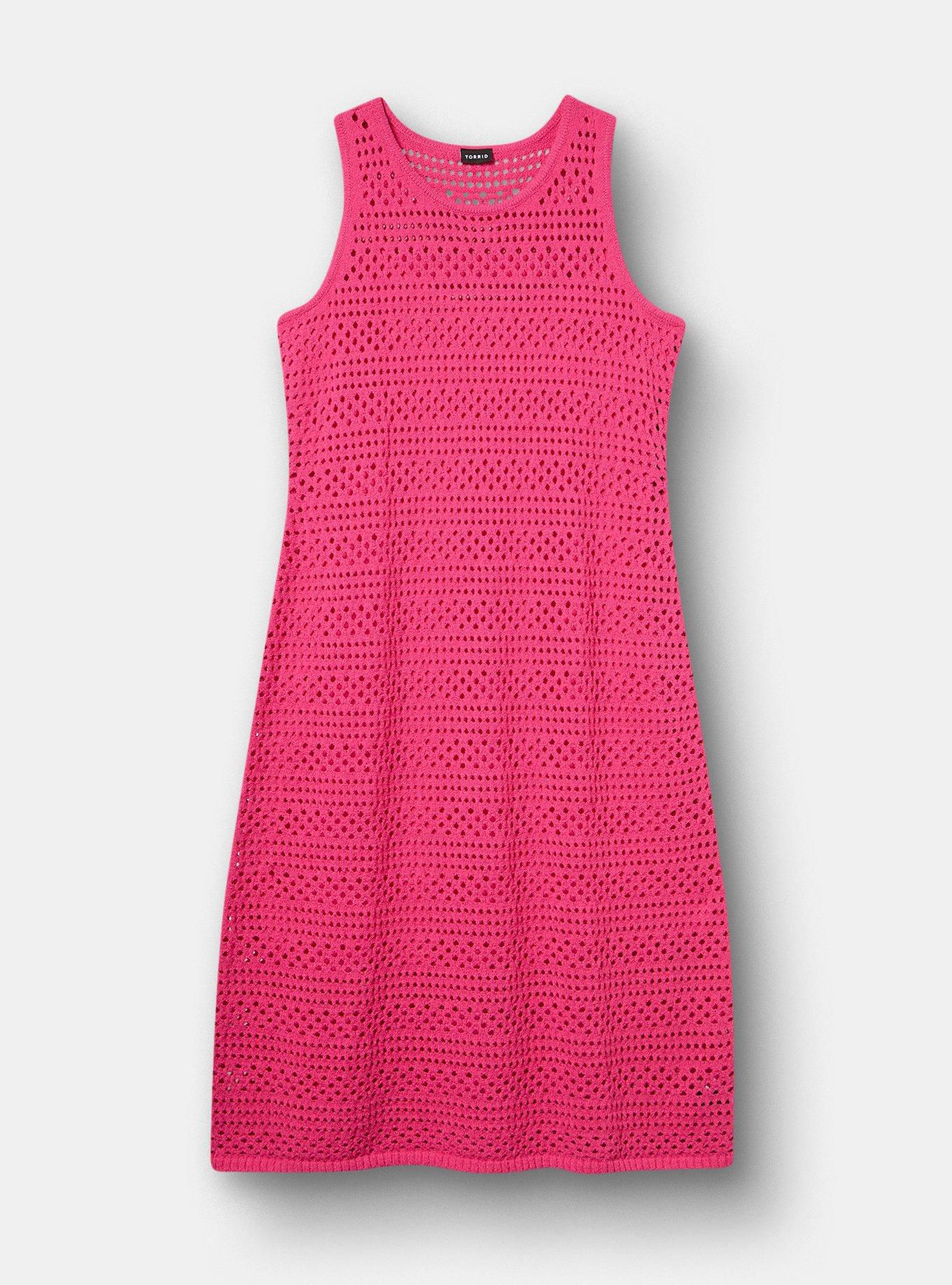 Open Stitch Midi Dress, BEETROOT PURPLE, flat