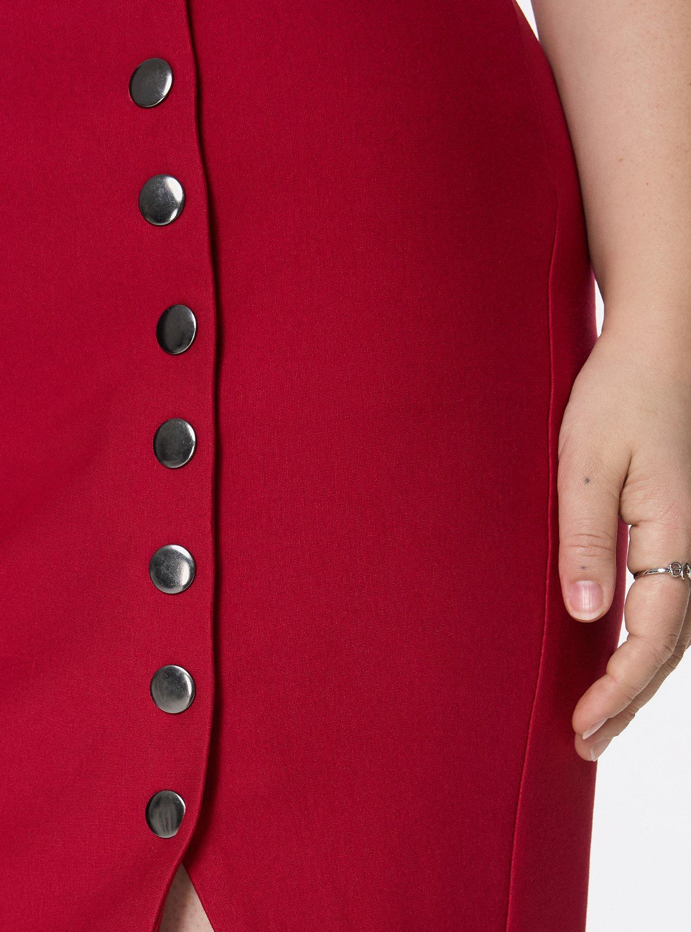 Retro Chic Ponte Pencil Skirt, JESTER RED, alternate