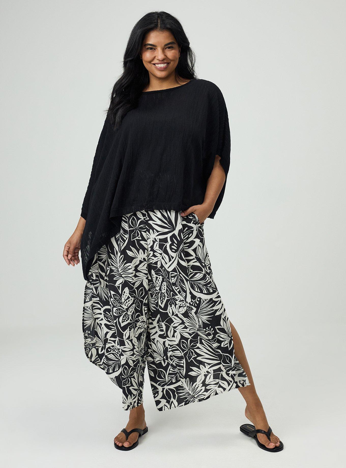 Slub Asymmetrical Sweater, DEEP BLACK, alternate