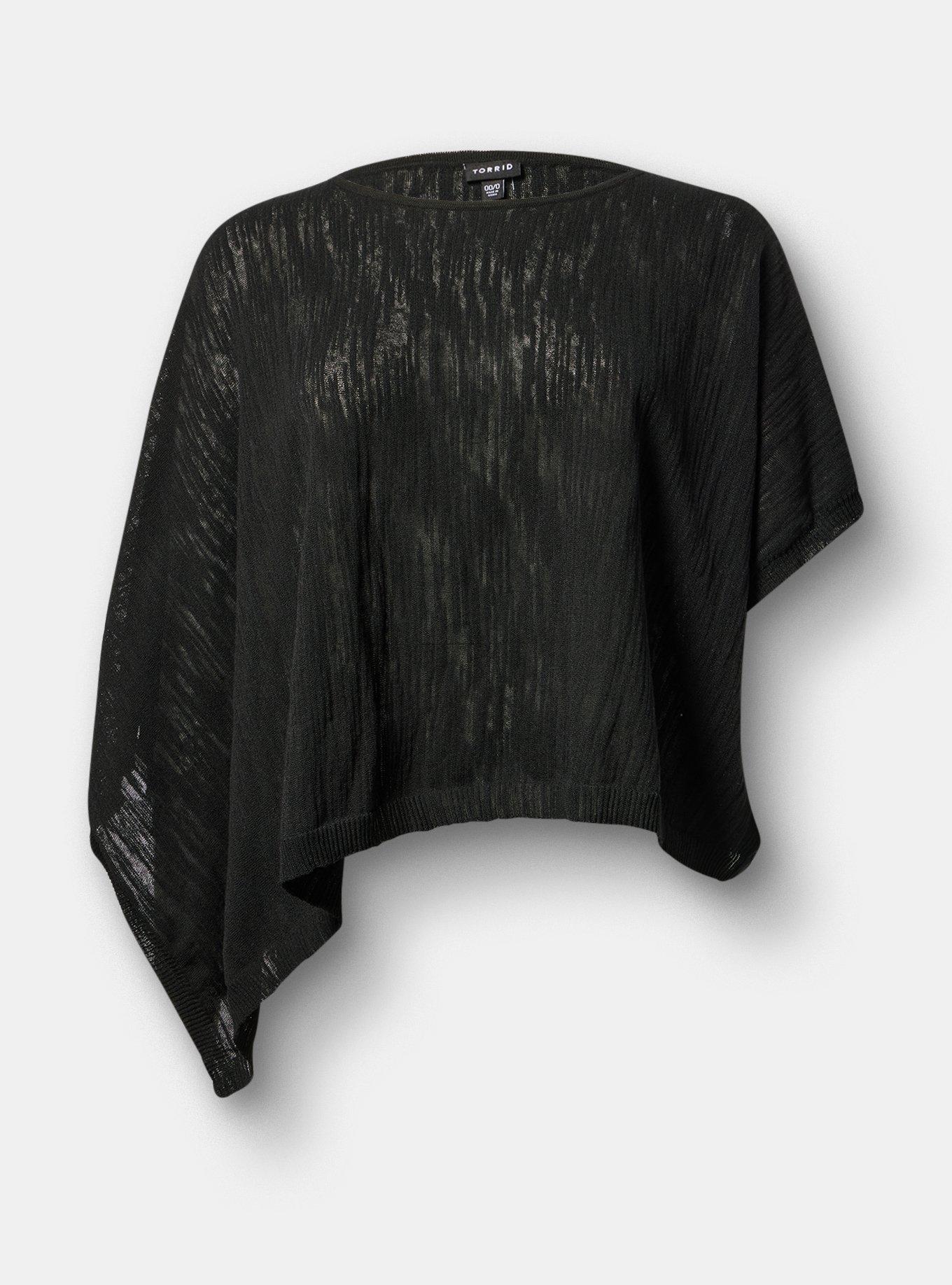 Slub Asymmetrical Sweater, DEEP BLACK, hi-res