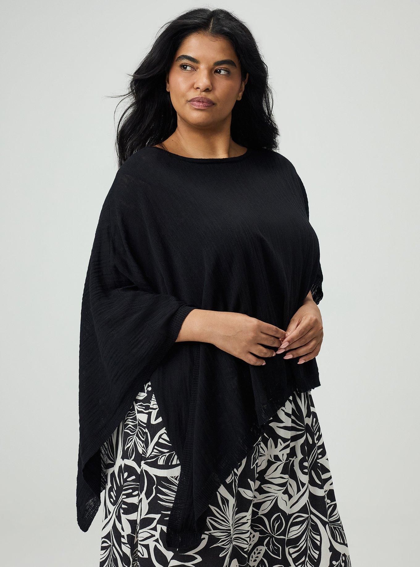 Slub Asymmetrical Sweater, DEEP BLACK, hi-res