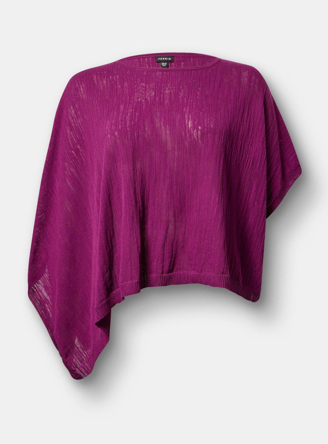 Slub Asymmetrical Sweater, PLUM CASPIA, hi-res