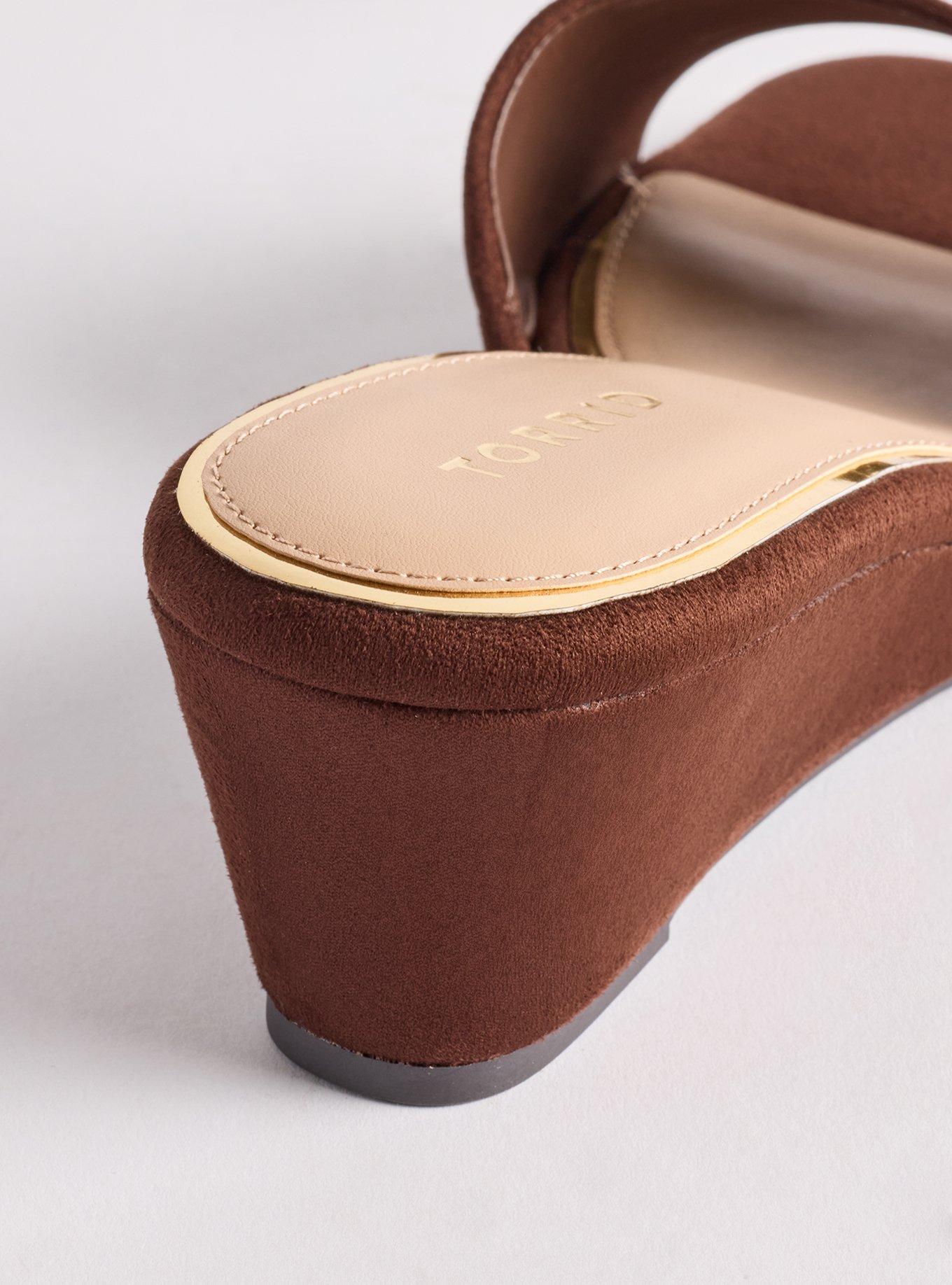 Single Strap Wedge (WW), DARK BROWN, alternate