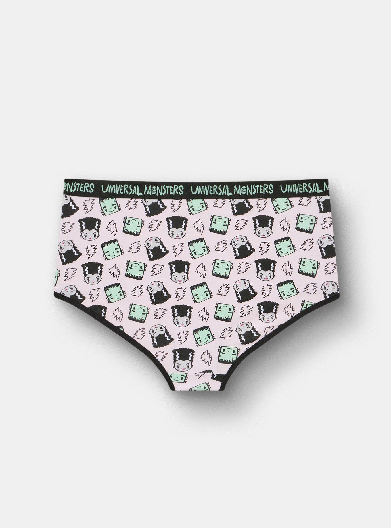 Plus Size Monsters Mid-Rise Cotton Brief Panty, MULTI, alternate
