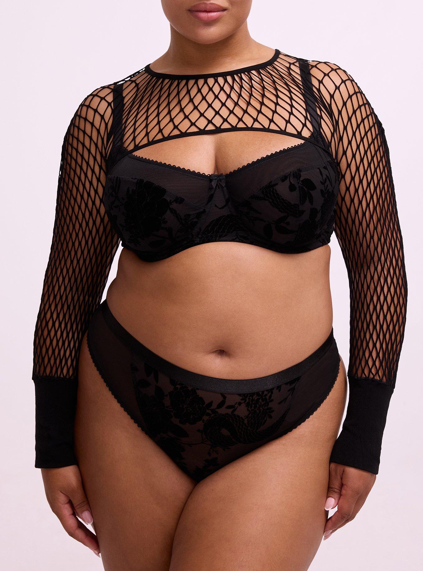 Nightfall Open Net Long Sleeve Shrug, RICH BLACK, alternate
