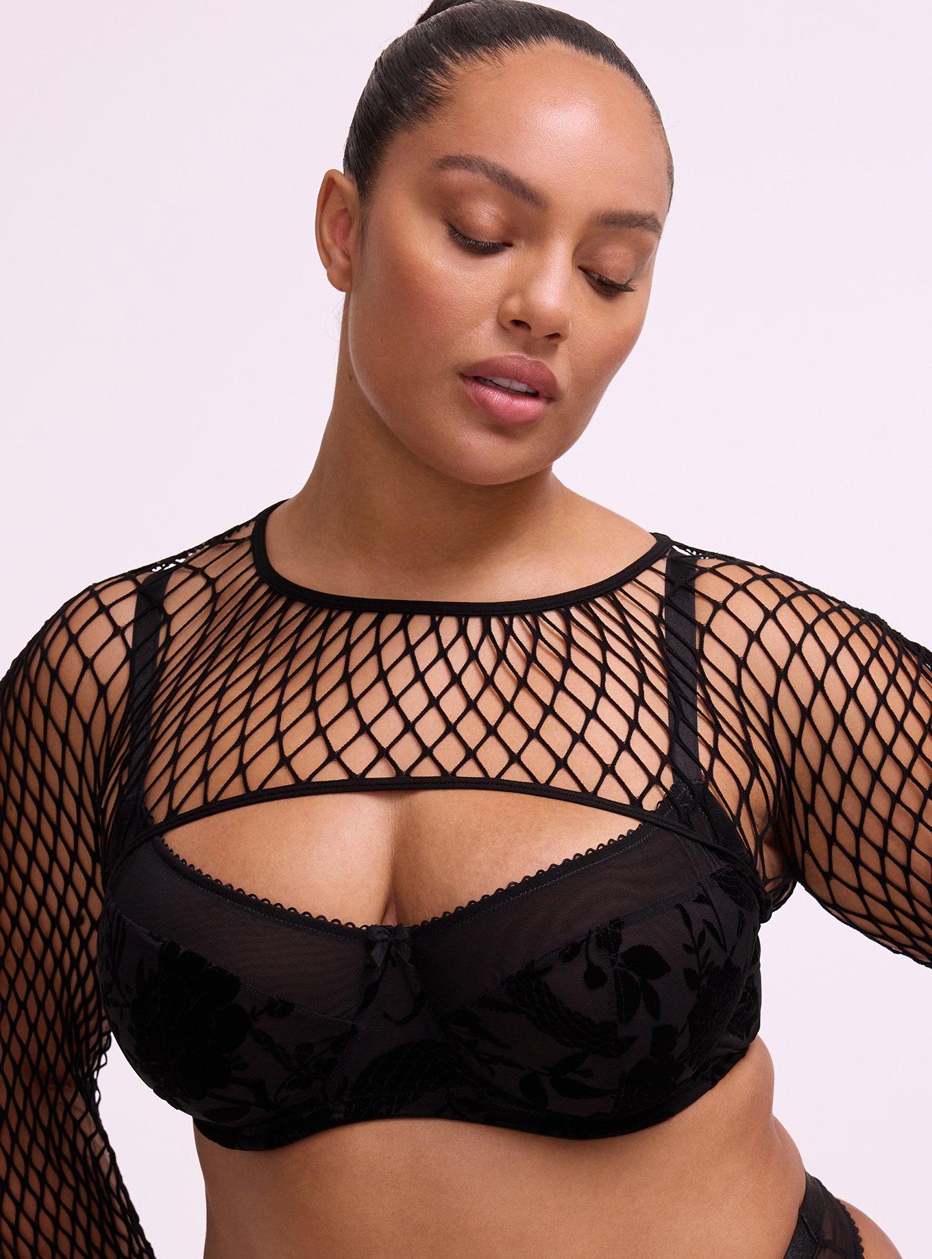 Nightfall Open Net Long Sleeve Shrug, RICH BLACK, alternate