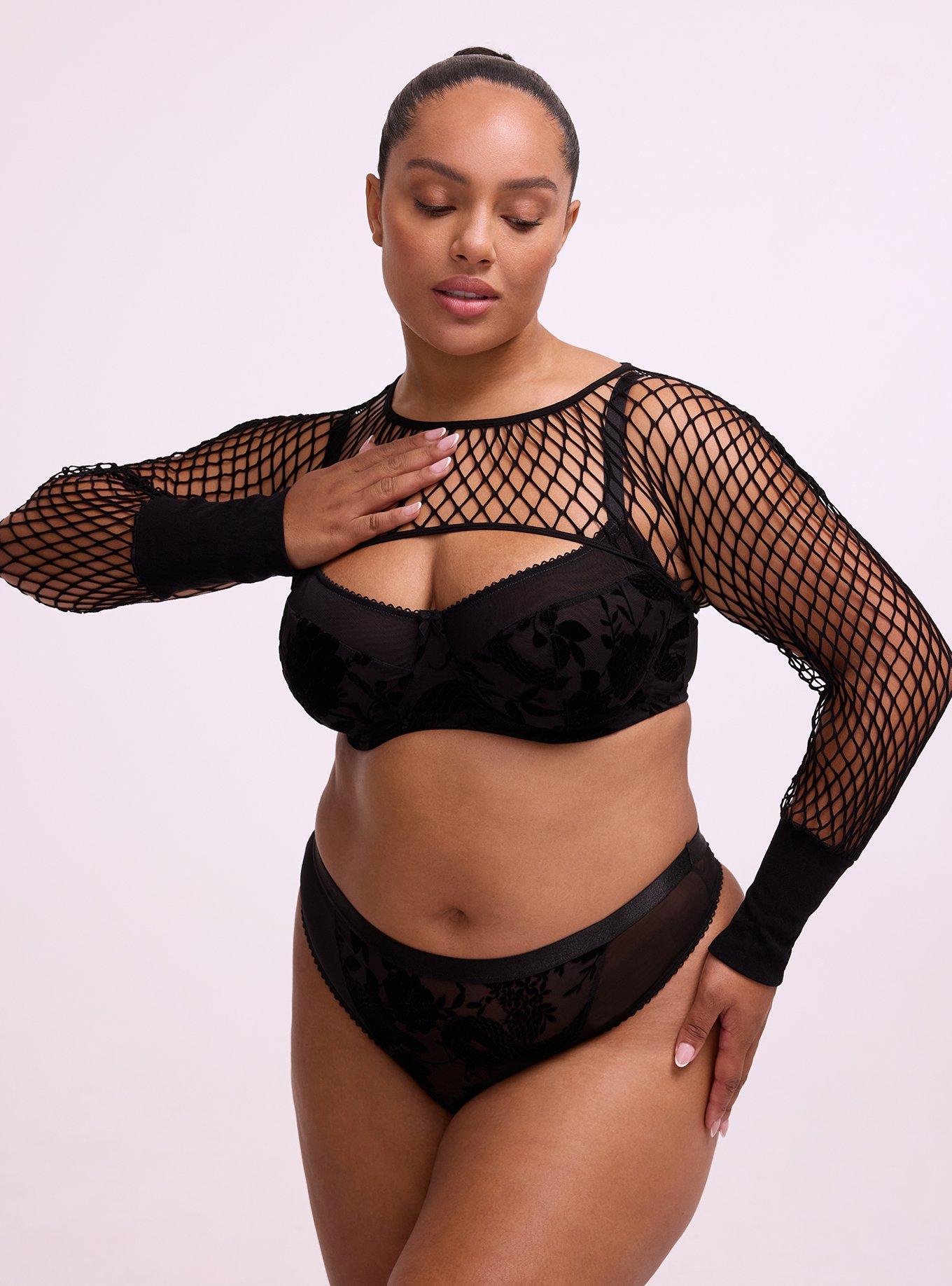 Nightfall Open Net Long Sleeve Shrug, RICH BLACK, hi-res