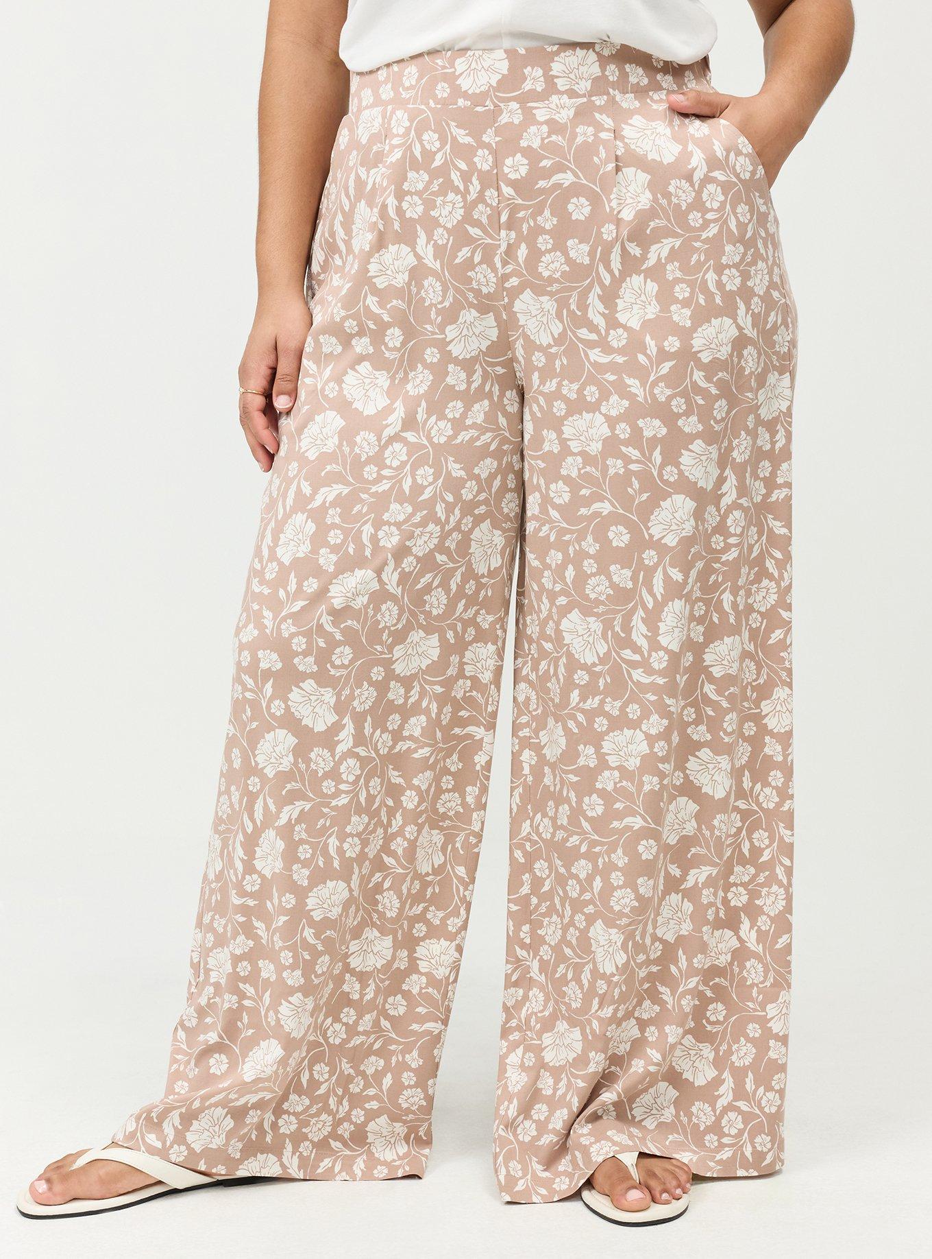 High-Rise Wide-Leg Stretch Challis Pant, MOBY FLORALS ALMONDINE, alternate