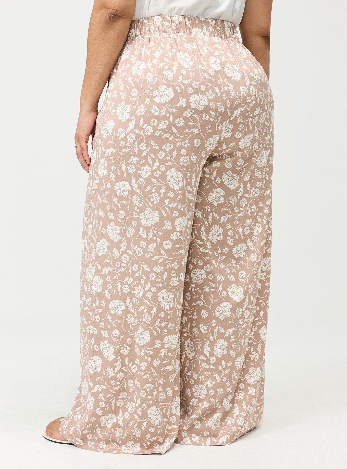 High-Rise Wide-Leg Stretch Challis Pant, MOBY FLORALS ALMONDINE, alternate