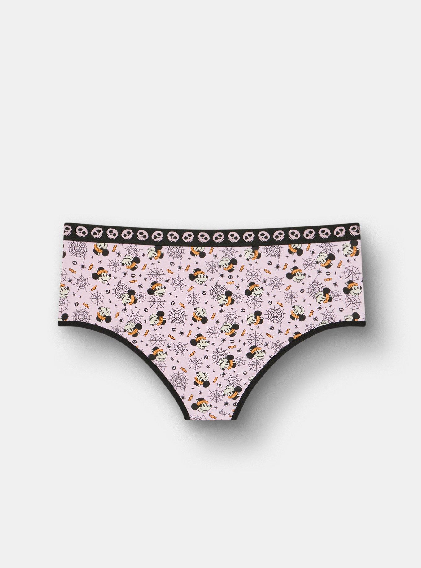 Plus Size Mickey Halloween Mid-Rise Cotton Cheeky Panty, MULTI, alternate