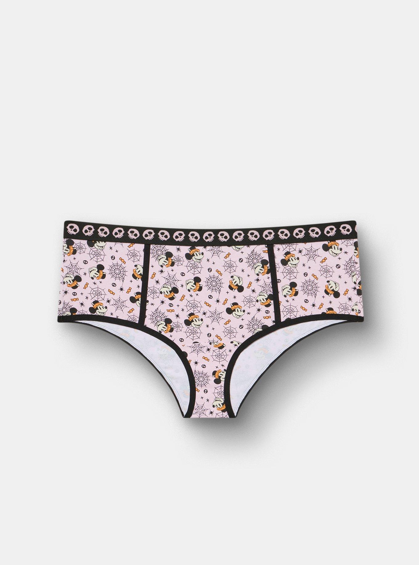 Plus Size Mickey Halloween Mid-Rise Cotton Cheeky Panty, MULTI, hi-res