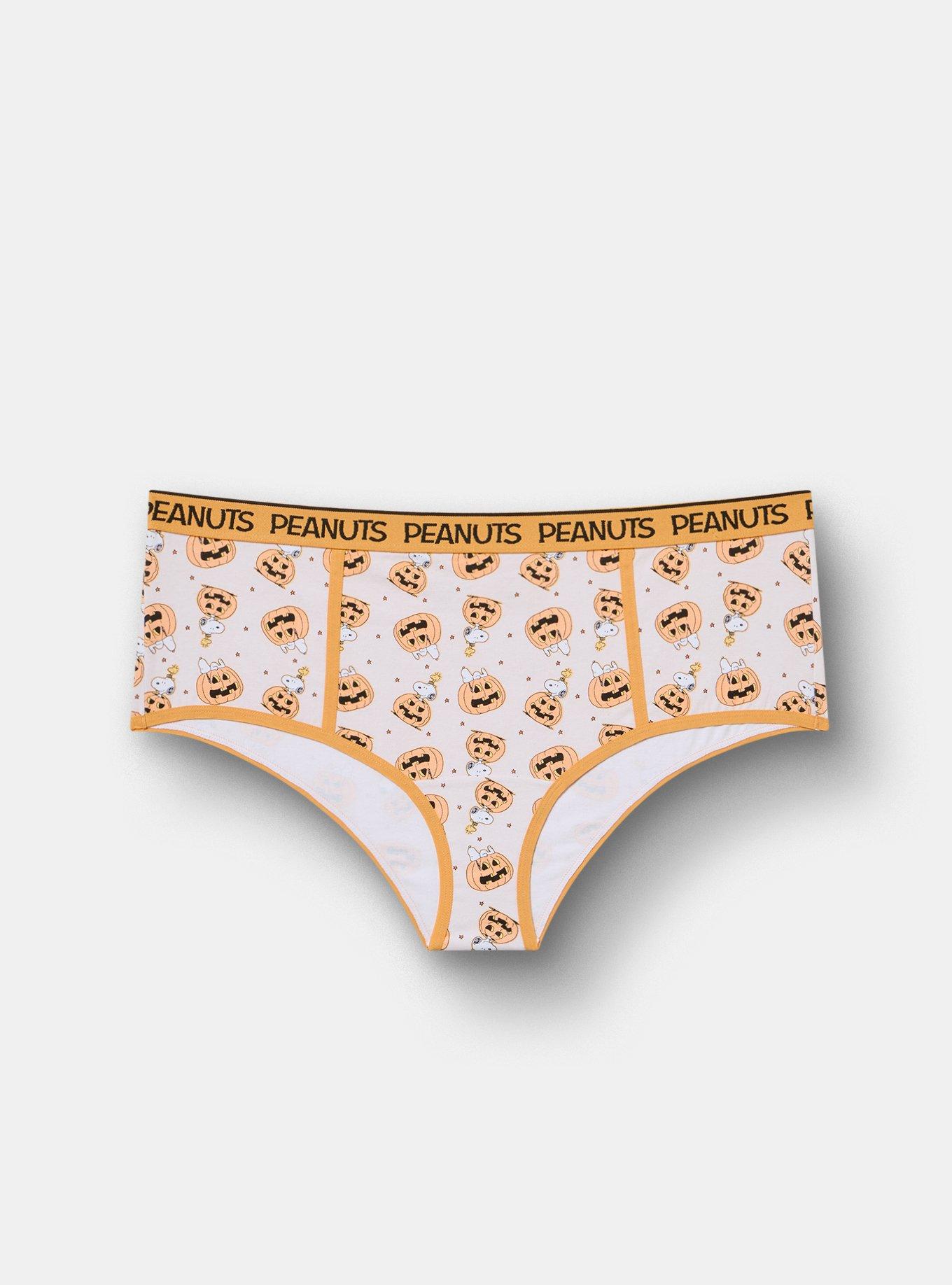 Plus Size Peanuts Halloween Mid-Rise Cotton Cheeky Panty, MULTI, hi-res