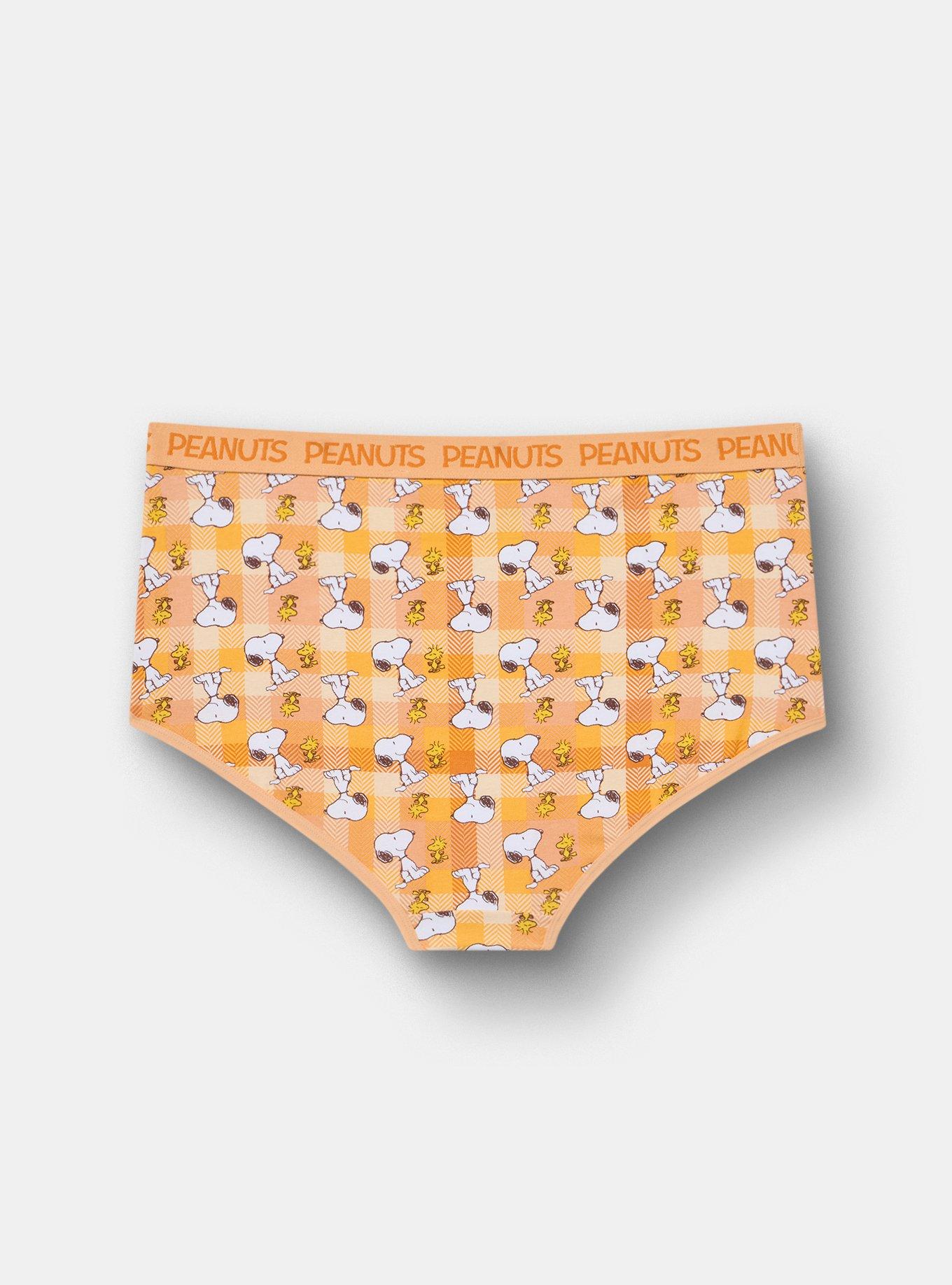Plus Size Peanuts Mid-Rise Cotton Brief Panty, MULTI, alternate