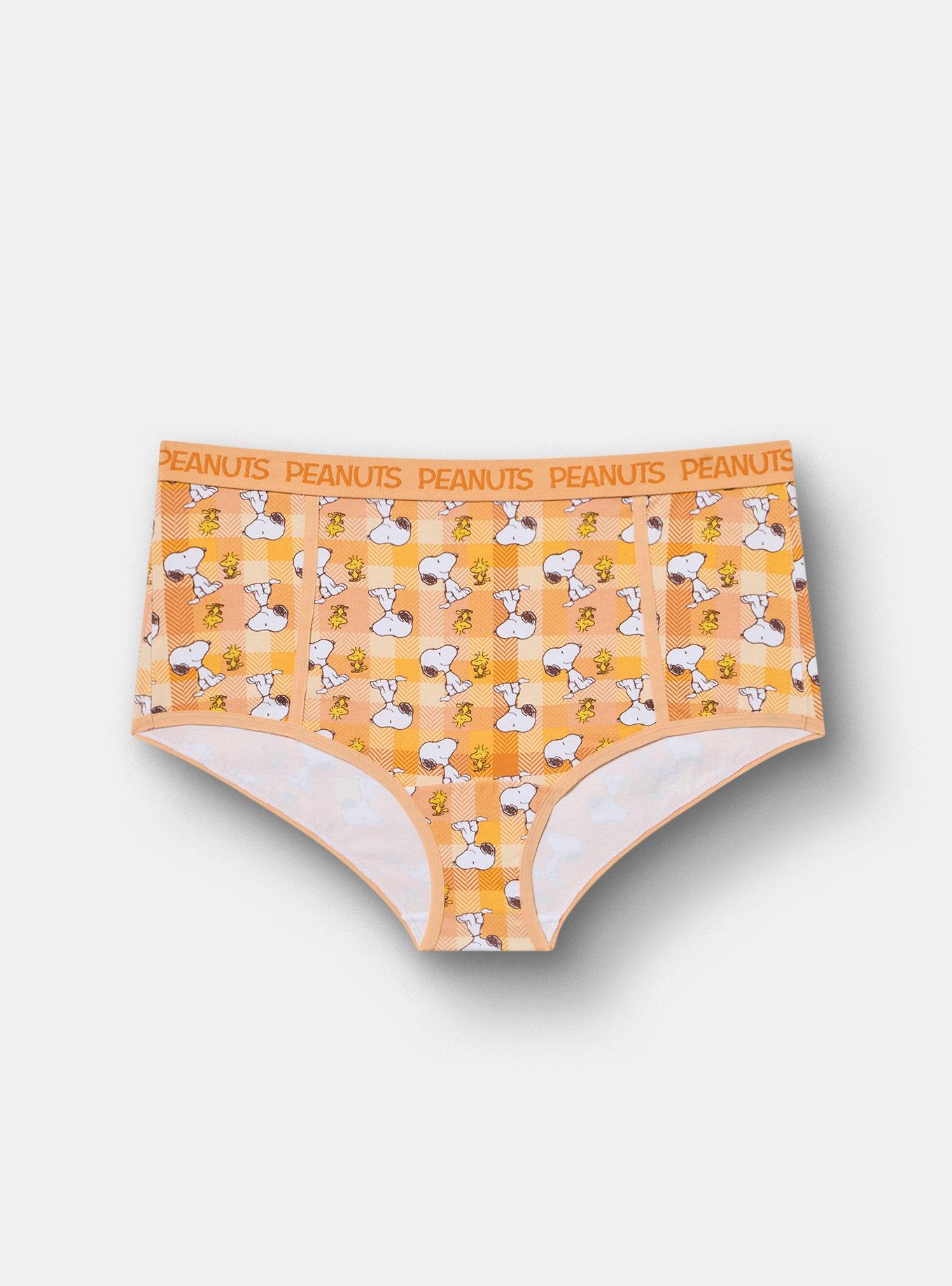 Plus Size Peanuts Mid-Rise Cotton Brief Panty, MULTI, hi-res